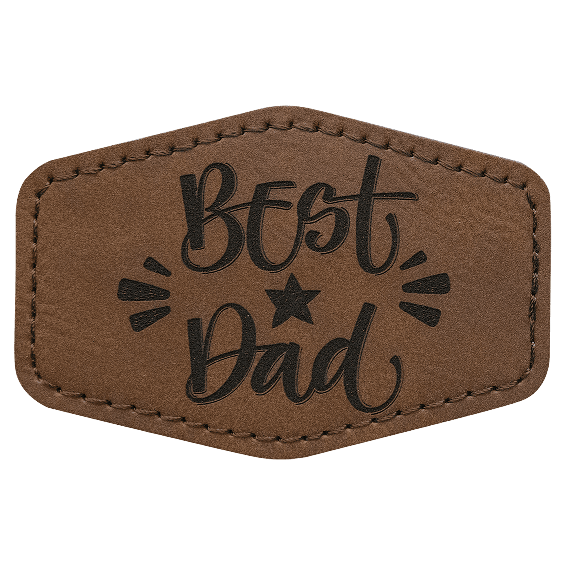 Dark Brown Leatherette Hex Patch