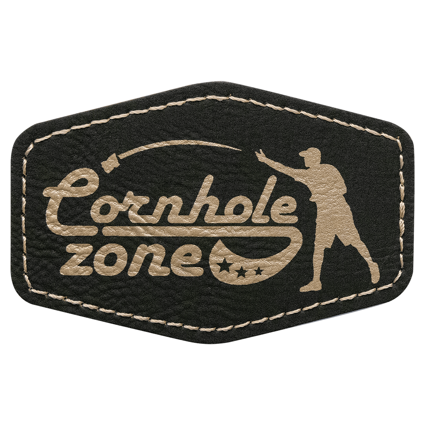 Black/Gold Leatherette Hex Patch