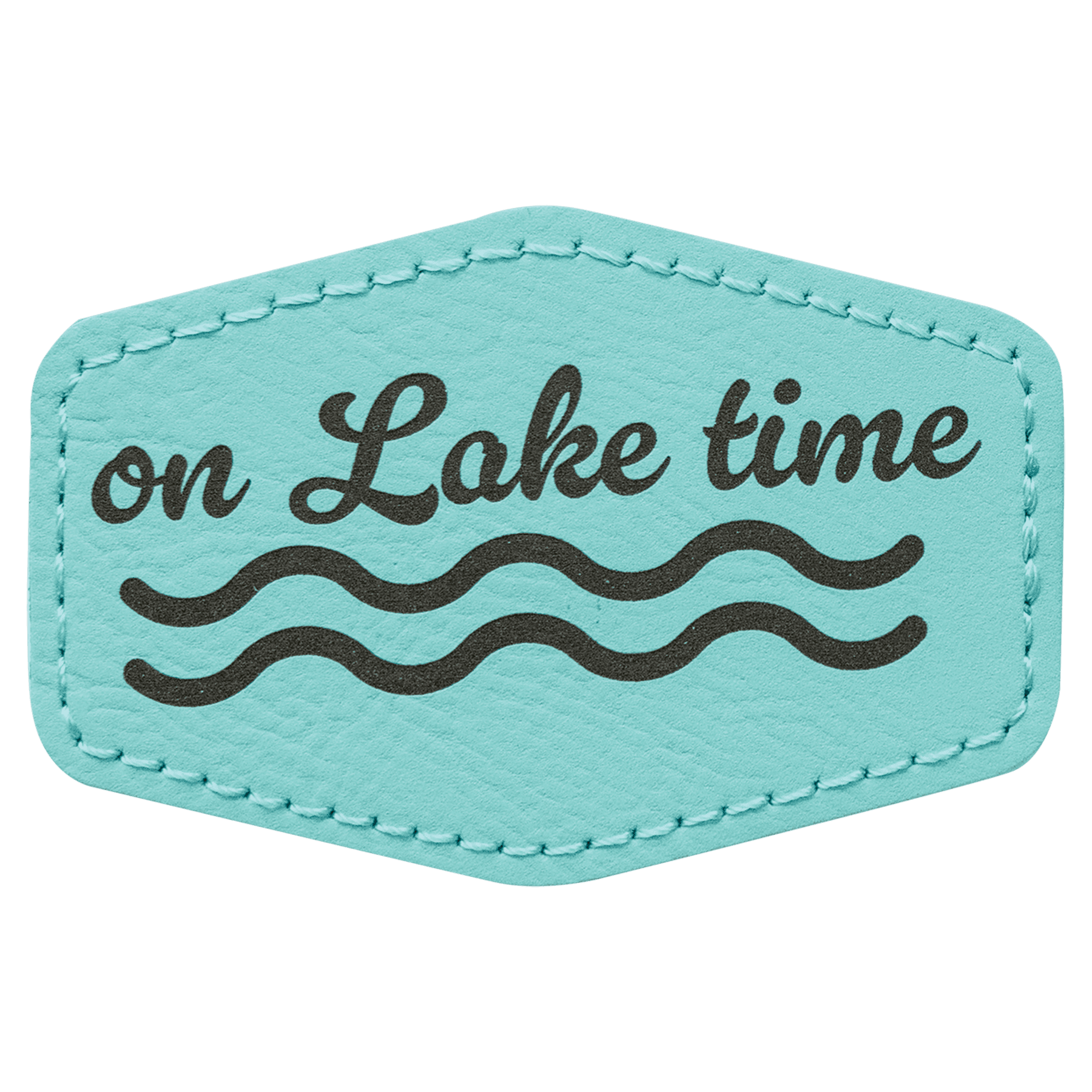 Teal Leatherette Hex Patch