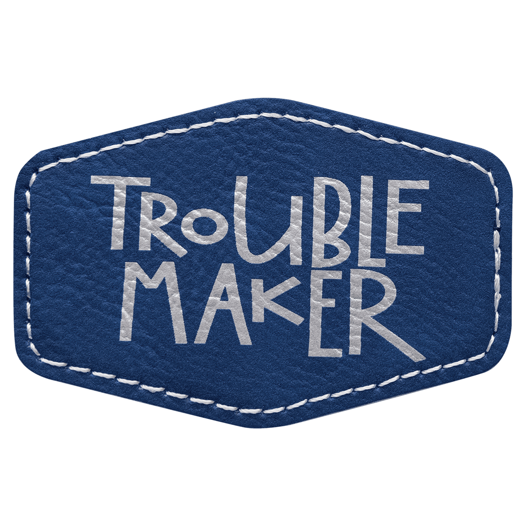 Blue/Silver Leatherette Hex Patch