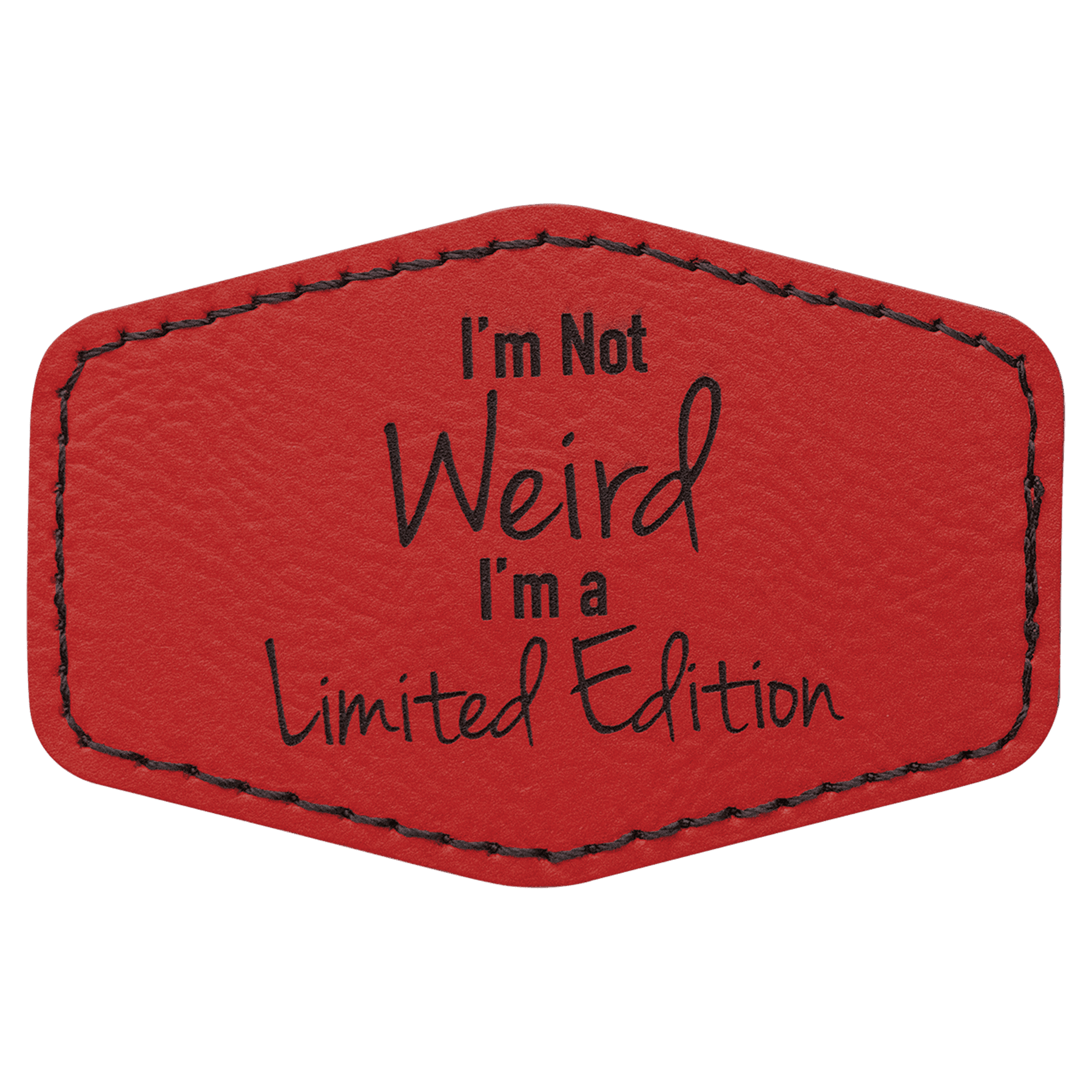 Red Leatherette Hex Patch