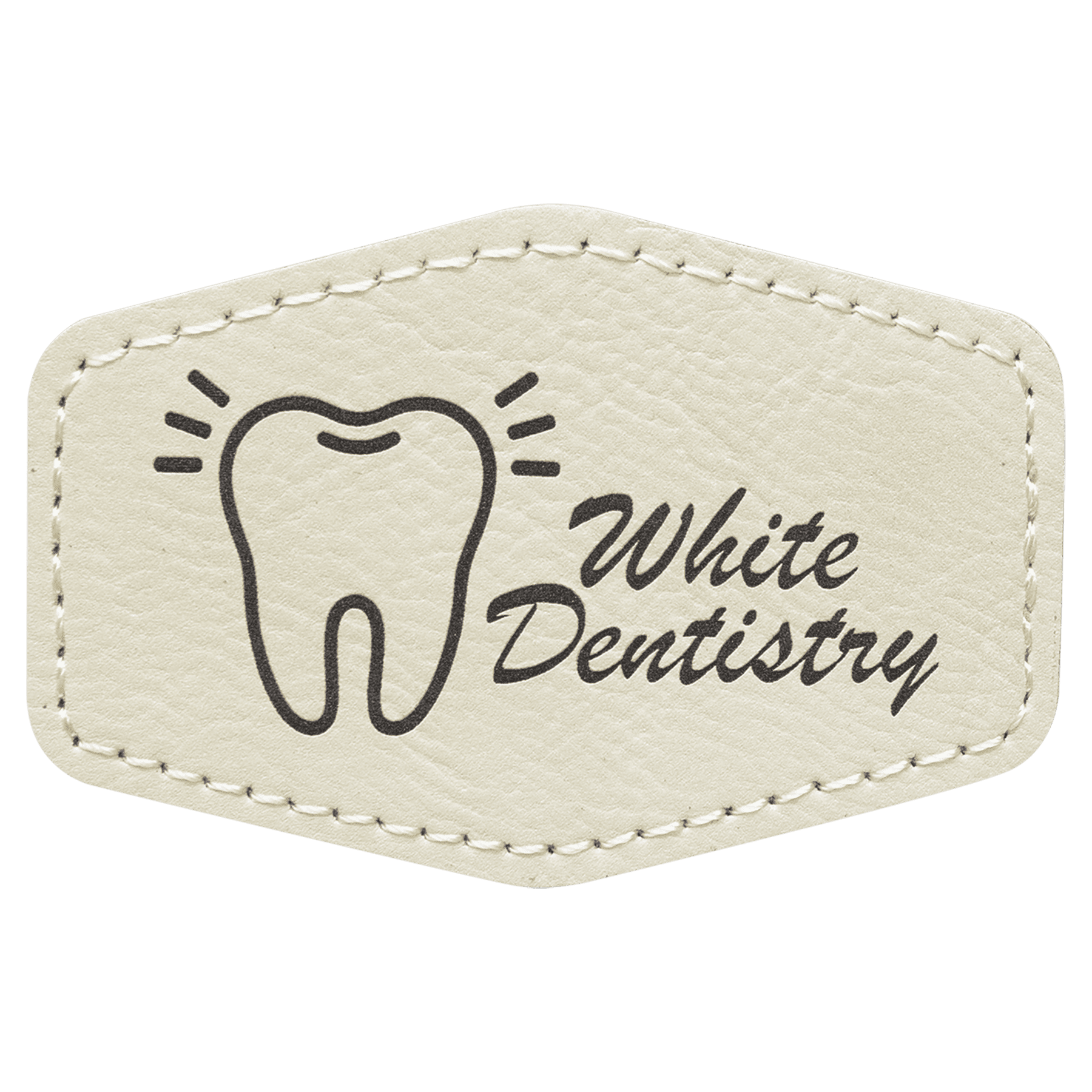 White Leatherette Hex Patch