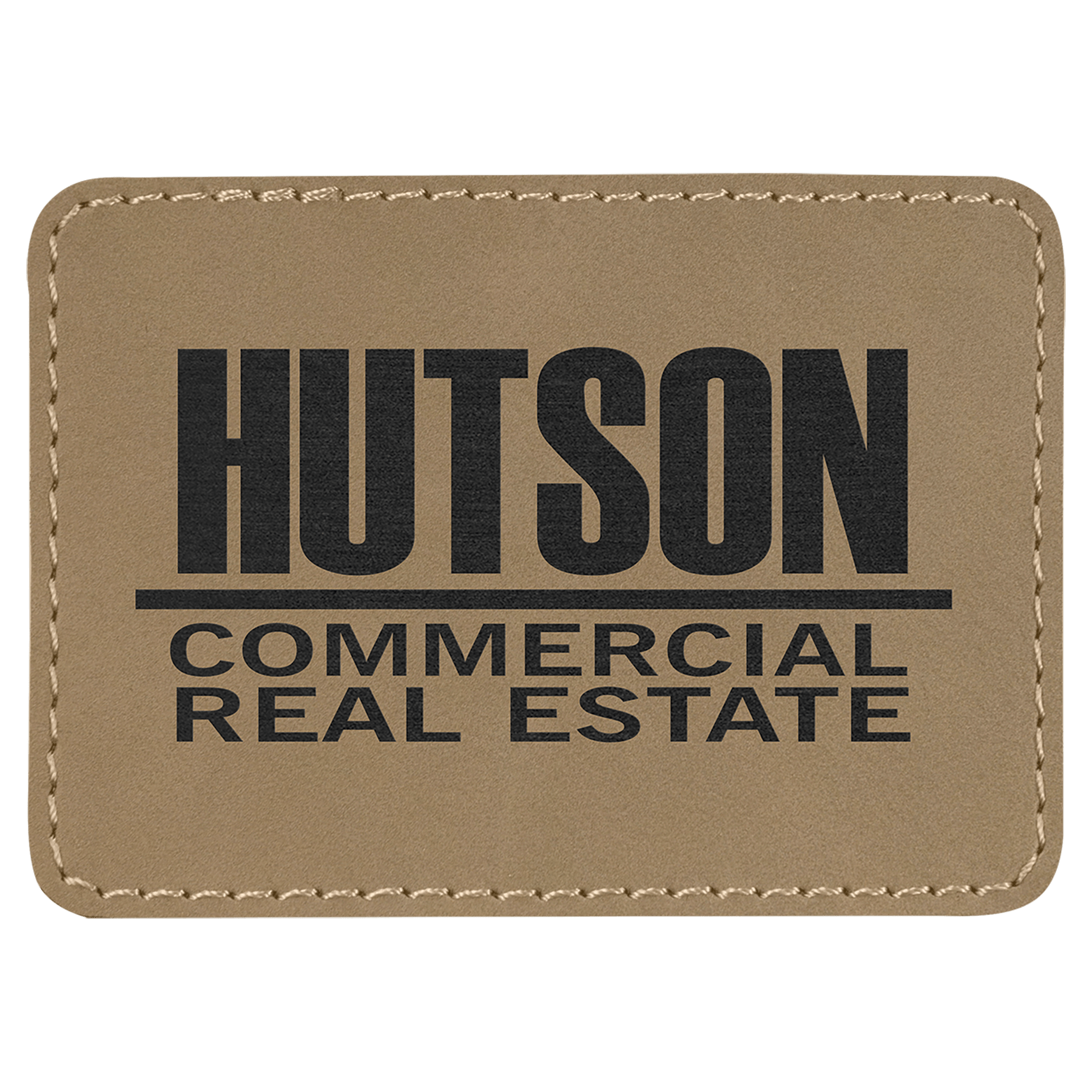 3 1/2" x 2 1/2" Light Brown Rectangle Leatherette Patch with Adhesive