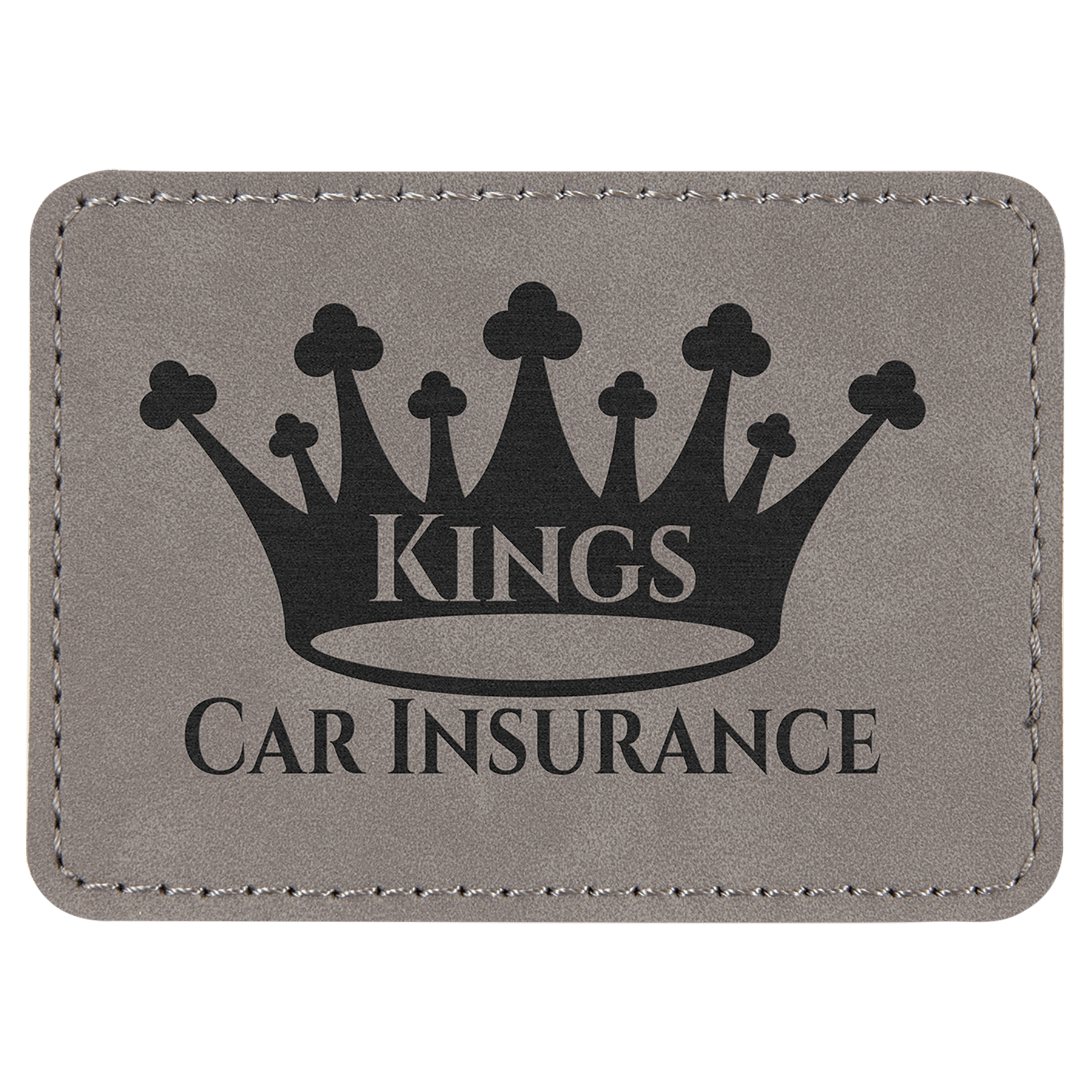 2 1/2" x 3 1/2" Gray Rectangle Leatherette Patch with Adhesive