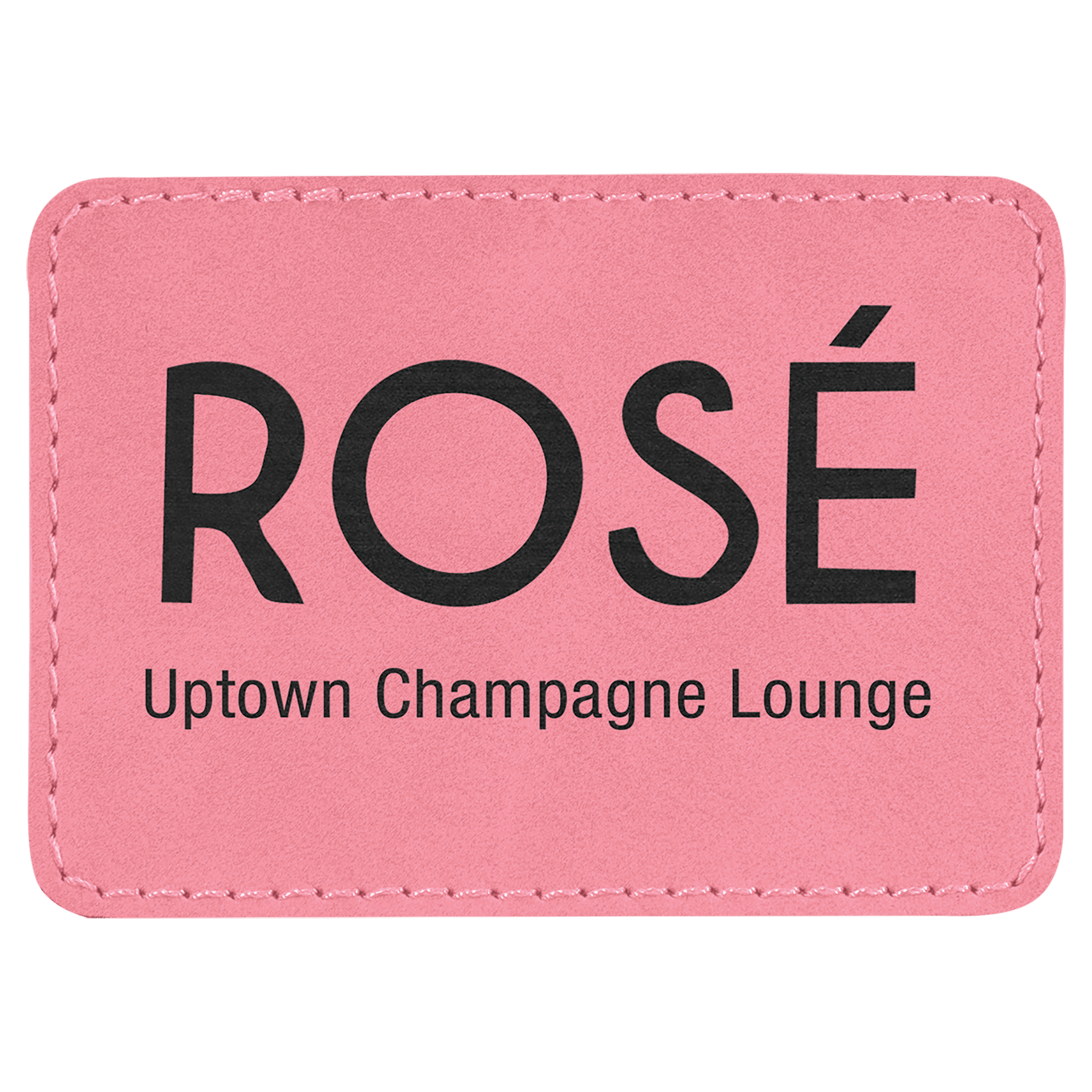 Rectangle Pink Laserable Leatherette Patch with Adhesive