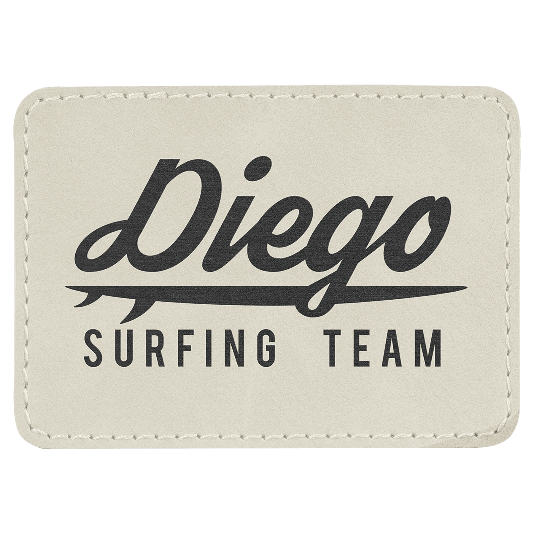 White Leatherette Rectangle Patch