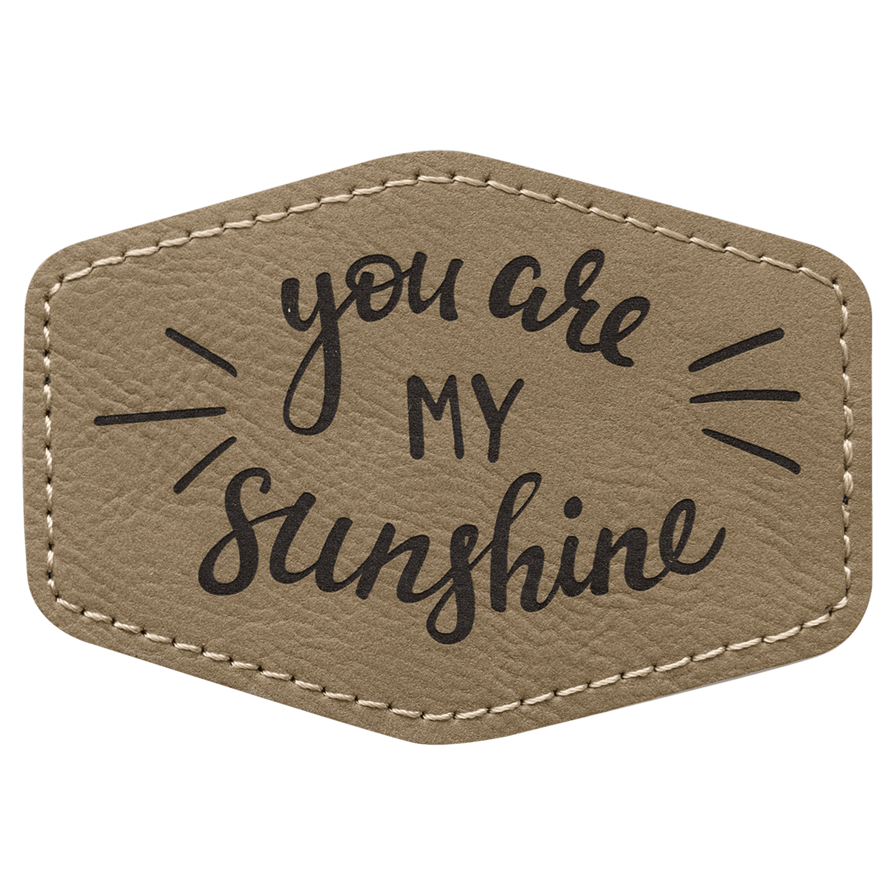 Light Brown Leatherette Hex Patch