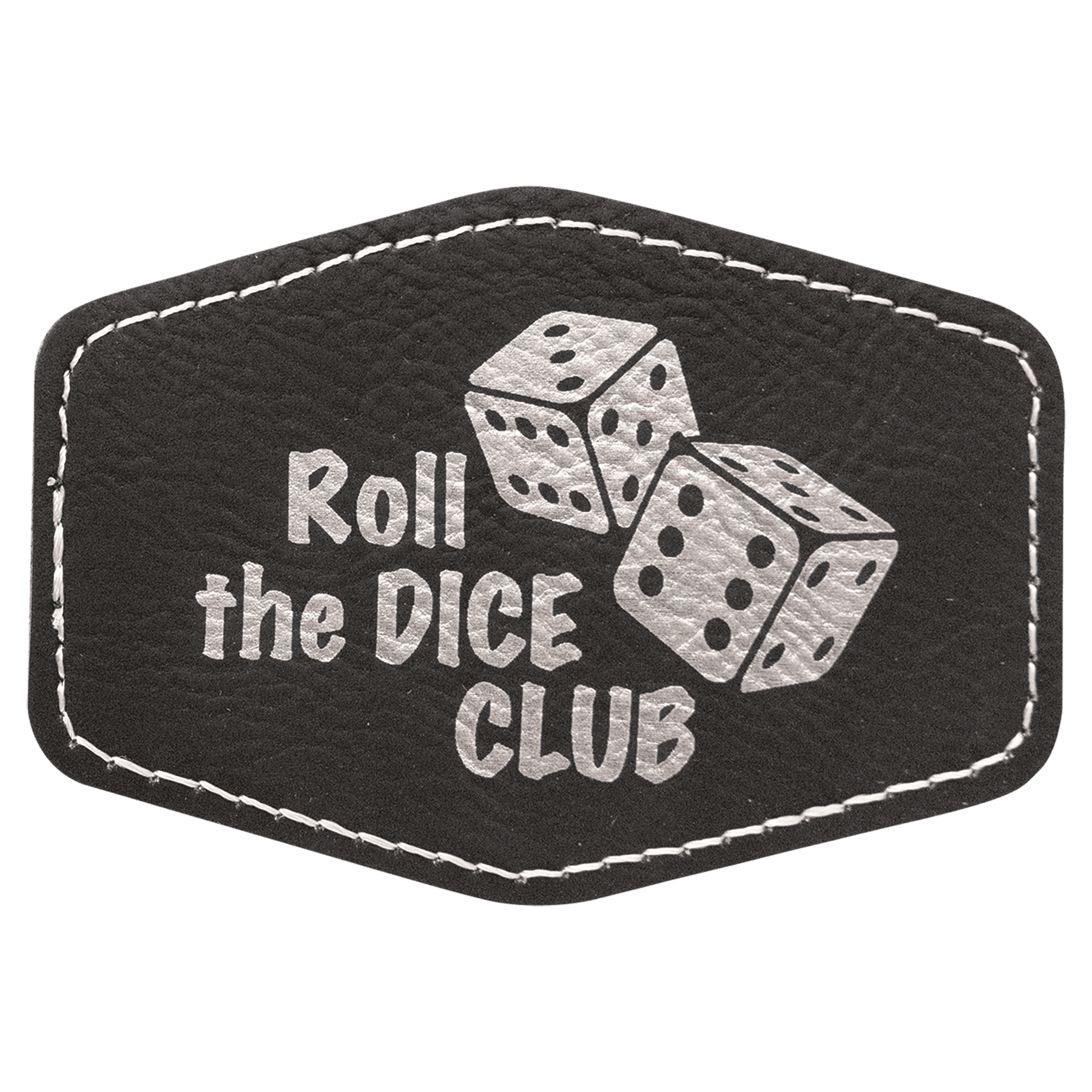 Black/Silver Leatherette Hex Patch