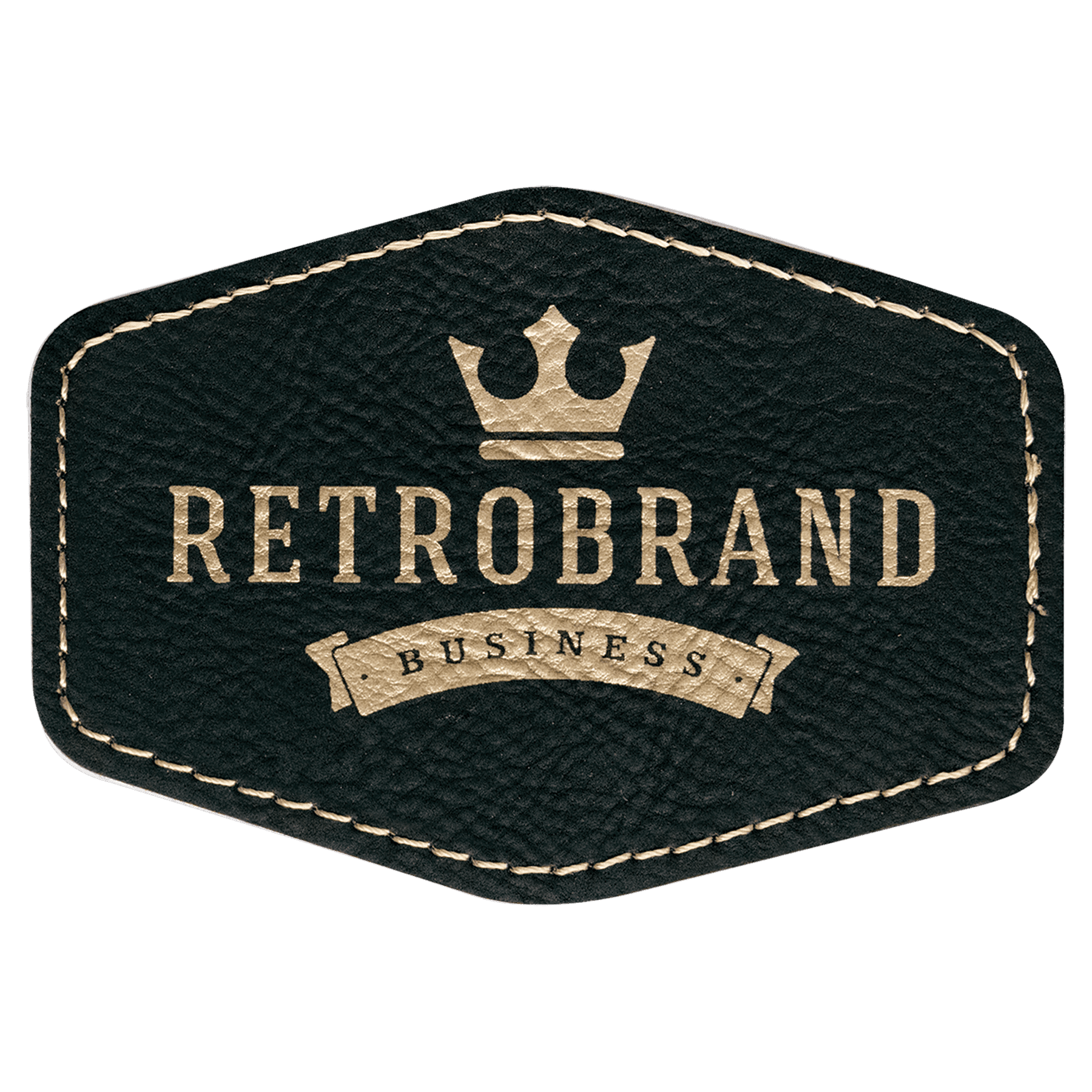 Black/Gold Leatherette Hex Patch