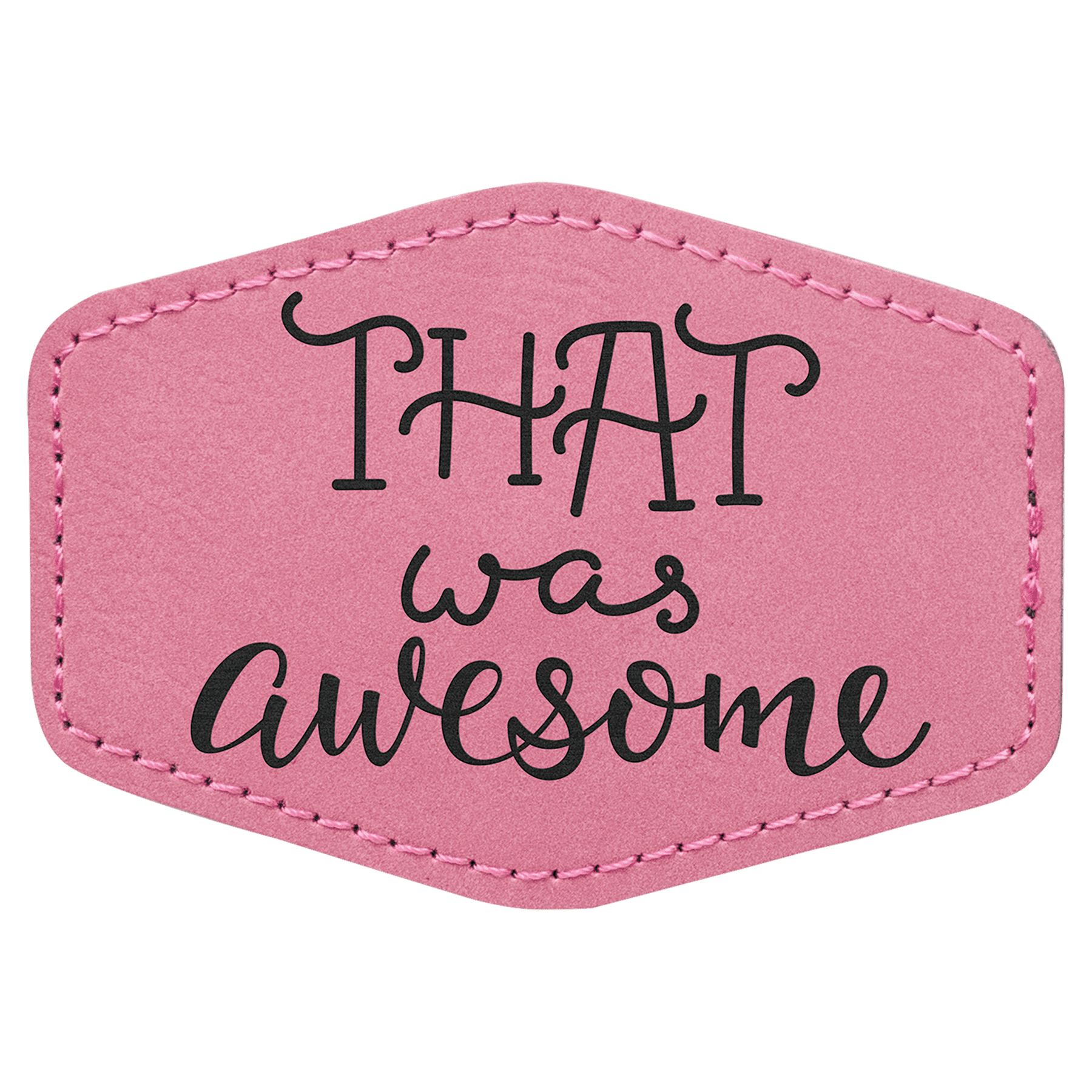 Pink Leatherette Hex Patch