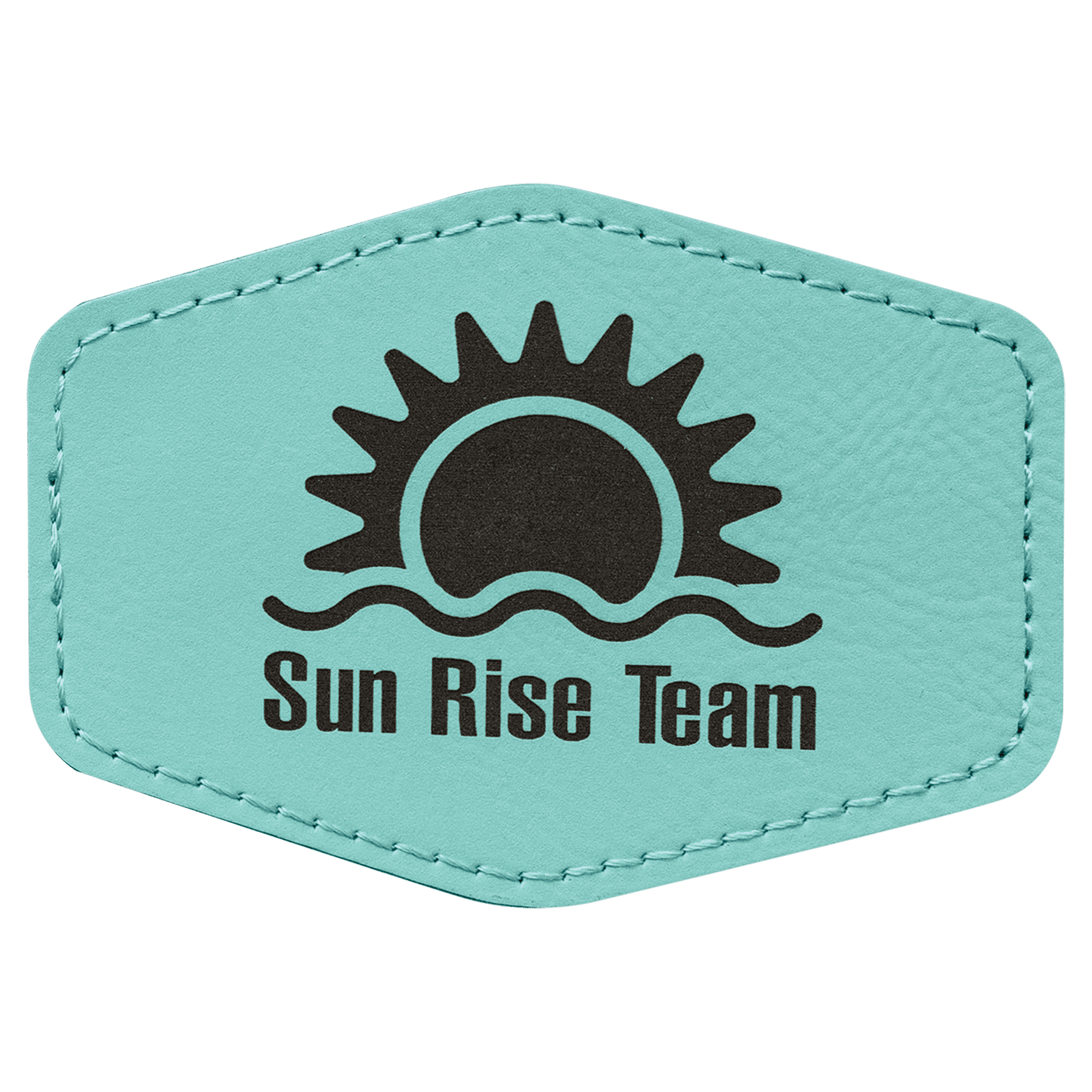 Teal Leatherette Hex Patch