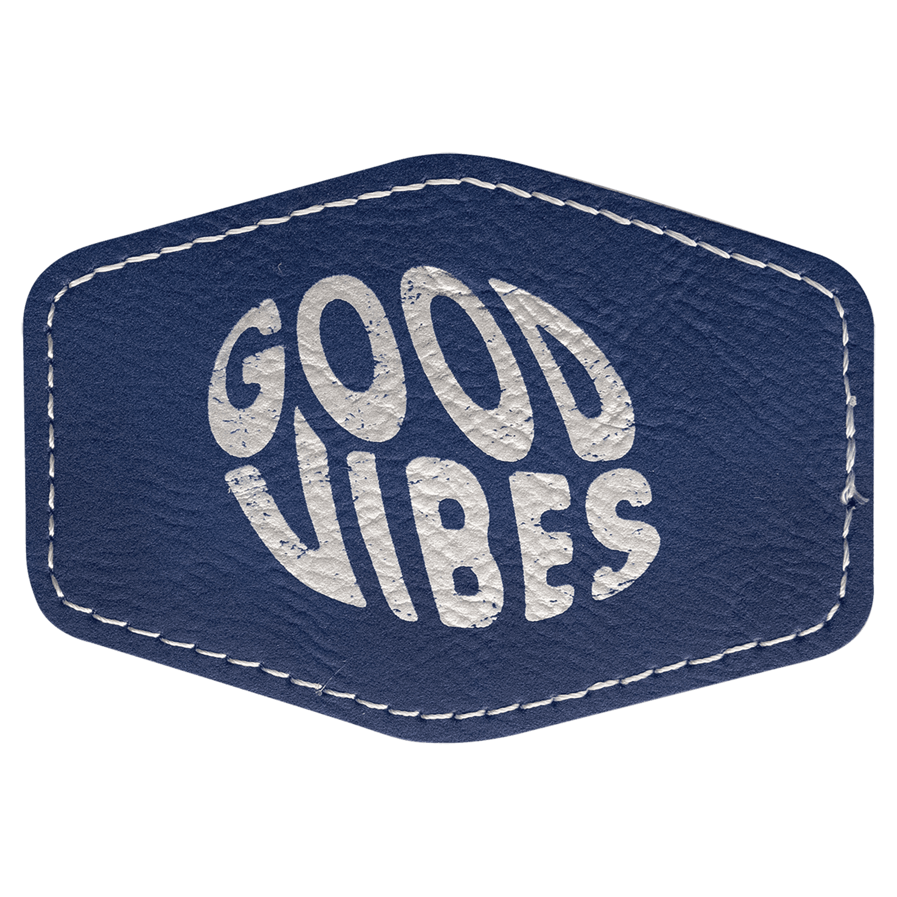 Blue/Silver Leatherette Hex Patch