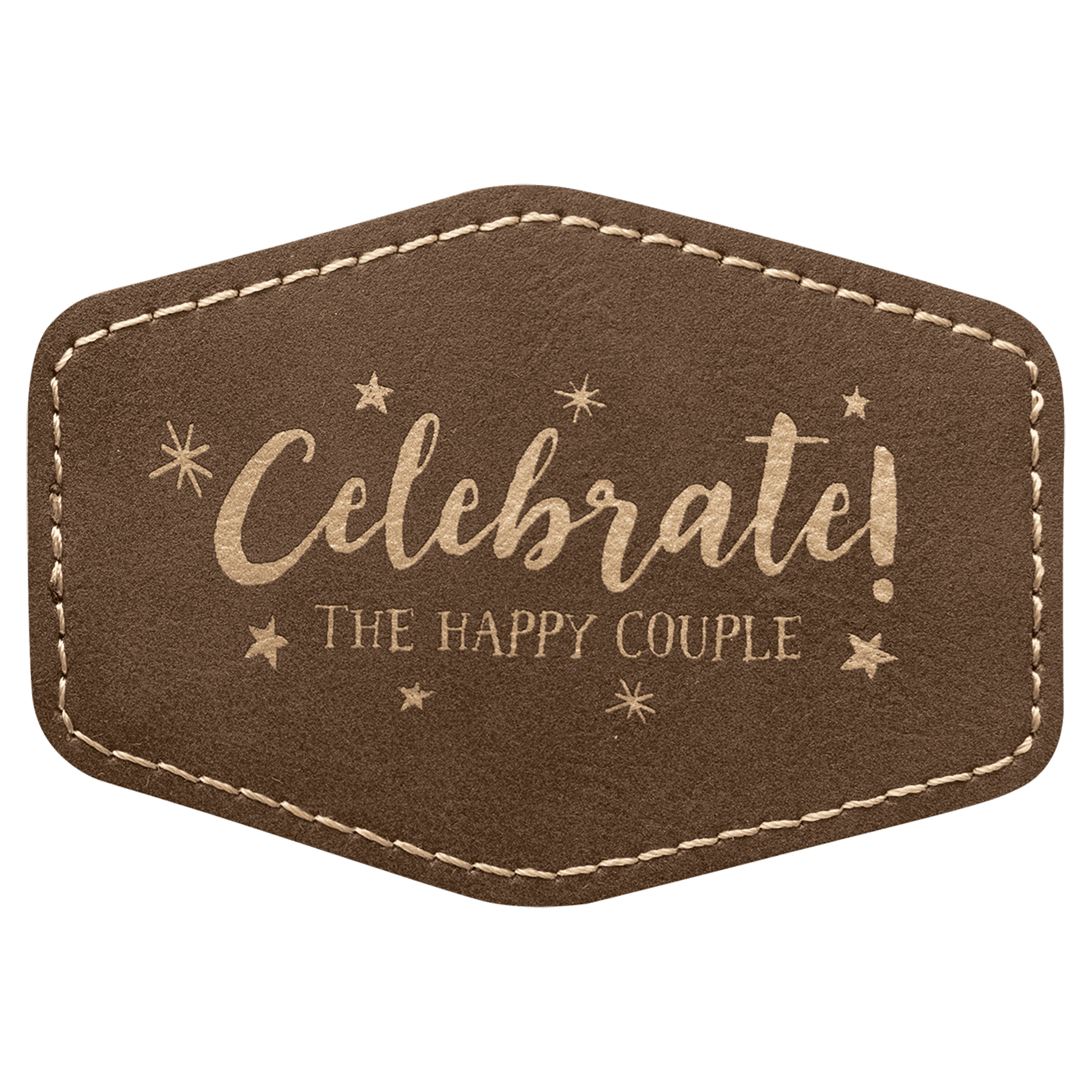 Rustic/Gold Leatherette Hex Patch