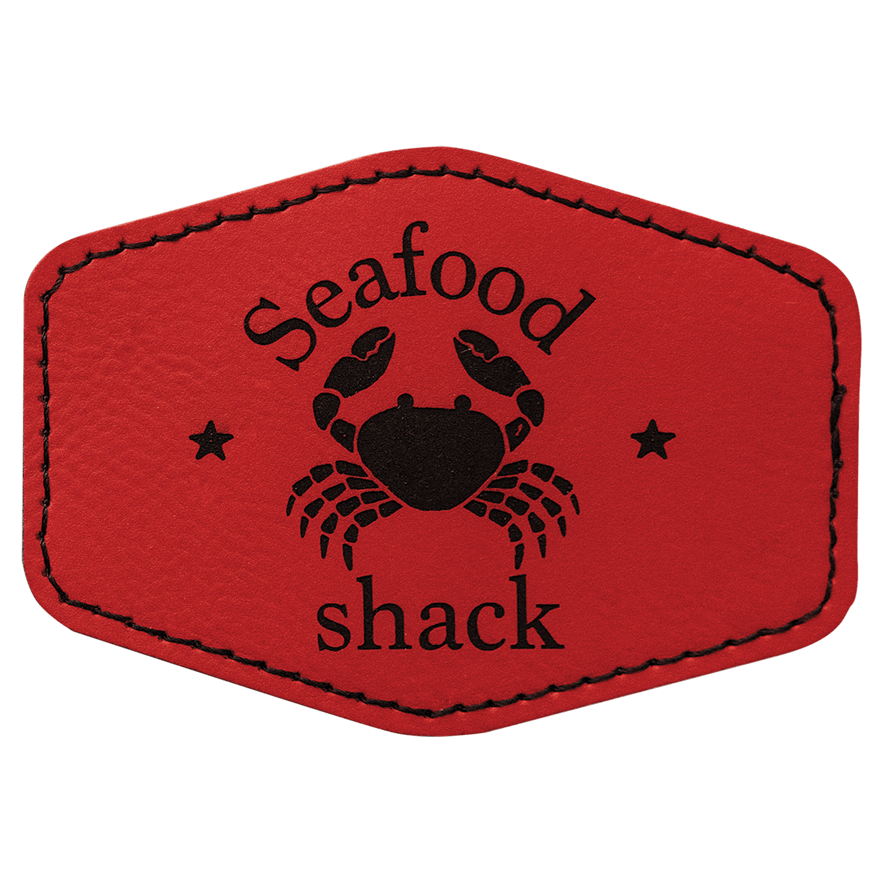 Red Leatherette Hex Patch