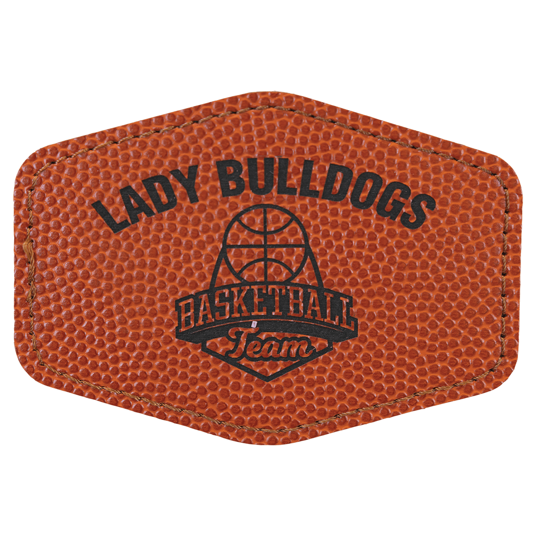 Basketball Leatherette Hex Patch