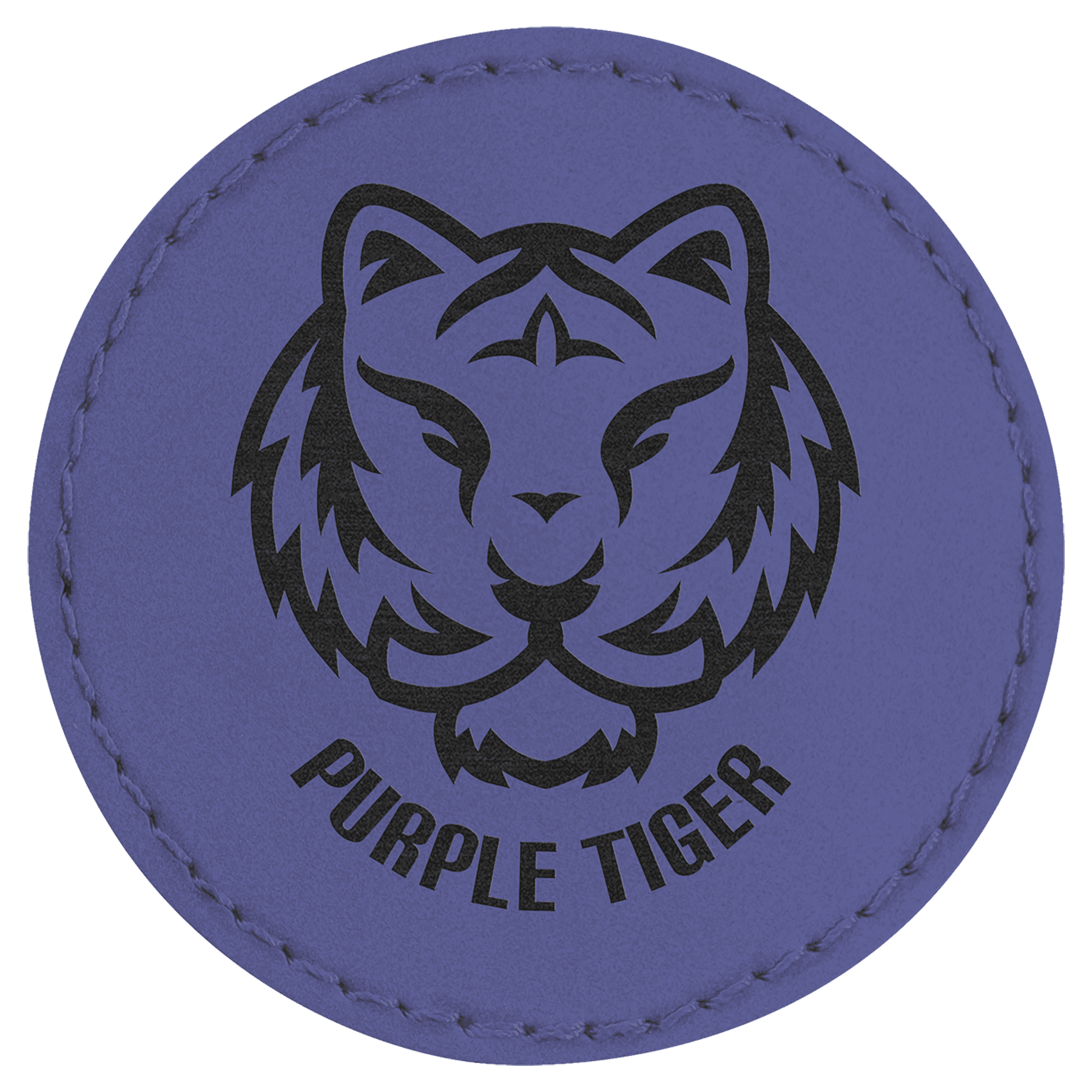 Purple Leatherette Round Patch