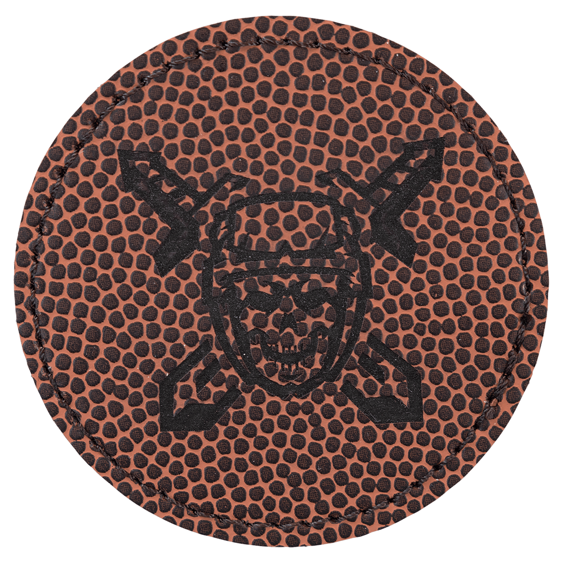 Football 2 1/2" Round Leatherette Patch with Adhesive