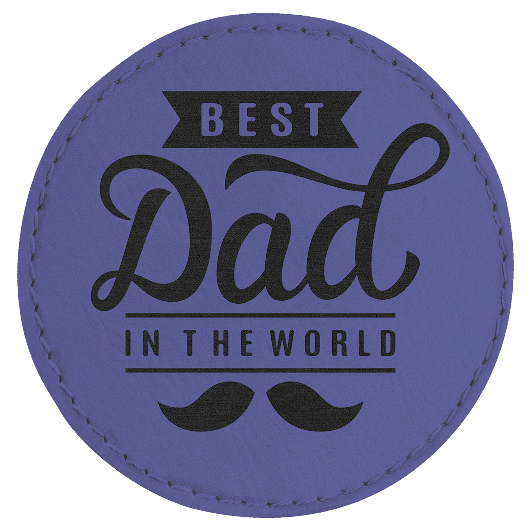 Purple Leatherette Round Patch