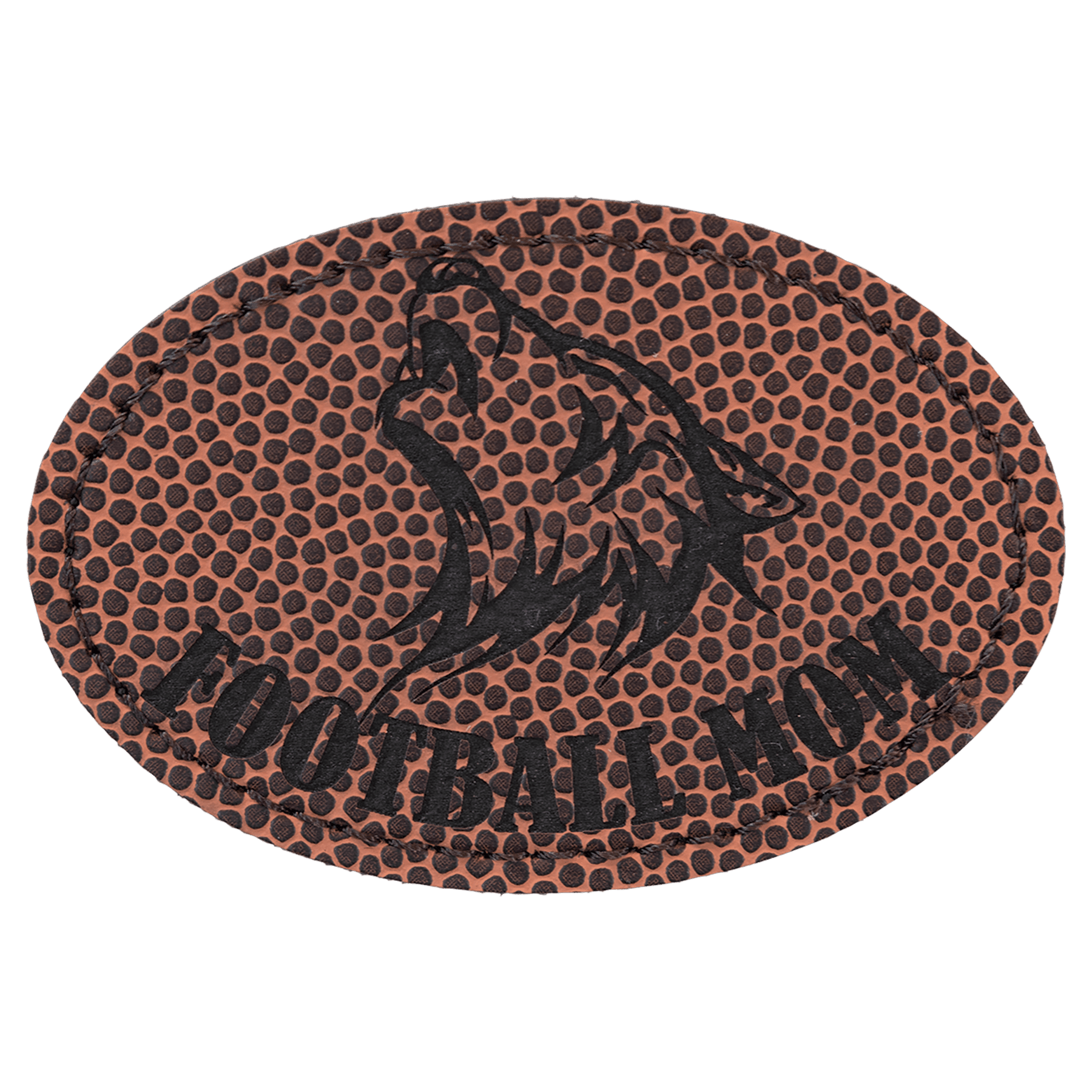 Football Laserable Leatherette Oval Patch with Adhesive
