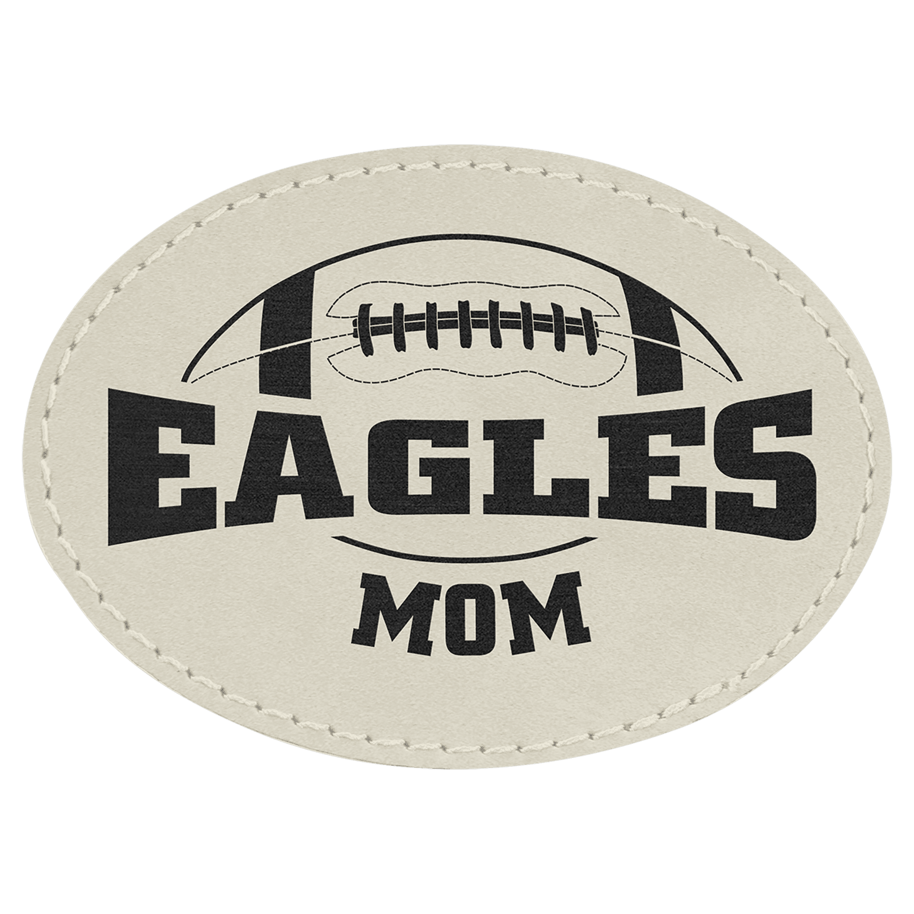 White Leatherette Oval Patch