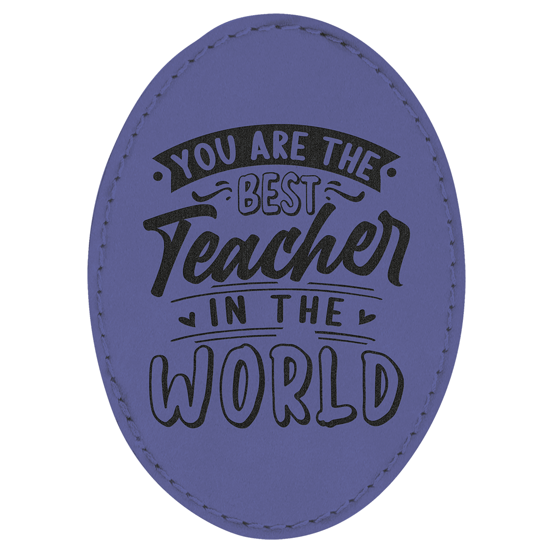 Purple Leatherette Oval Patch