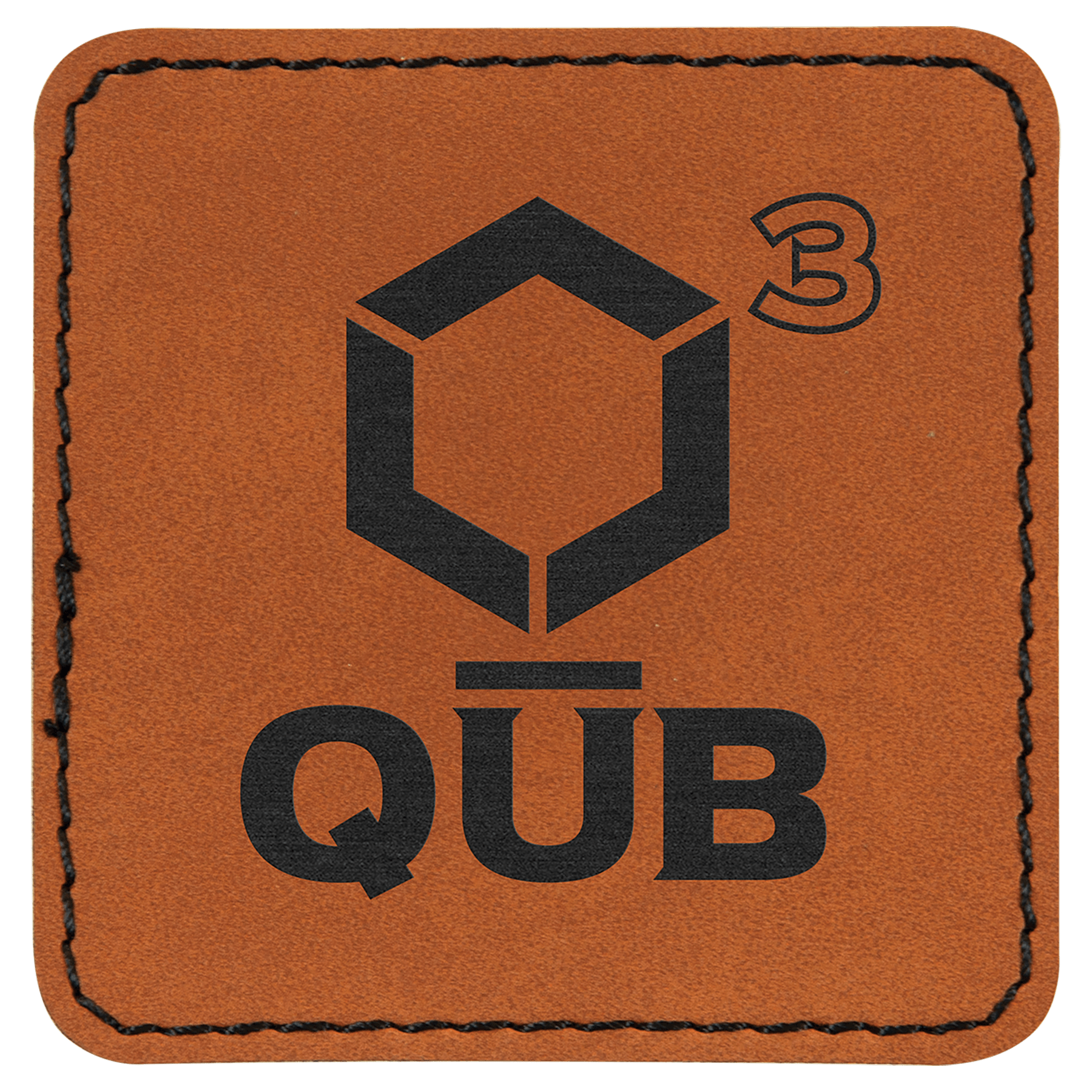 2 1/2" x 2 1/2" Rawhide Square Leatherette Patch with Adhesive