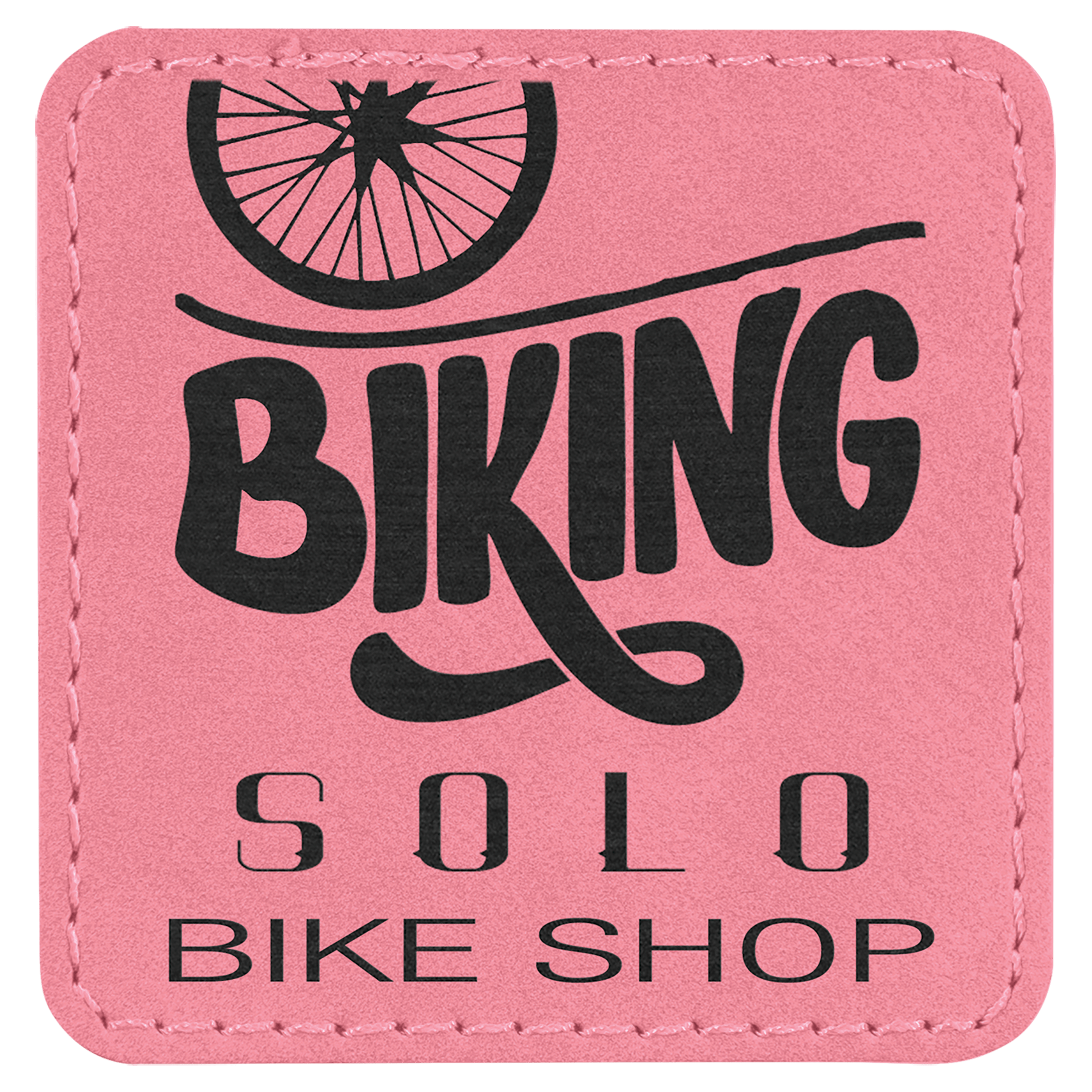 Pink Laserable Leatherette Patch with Adhesive