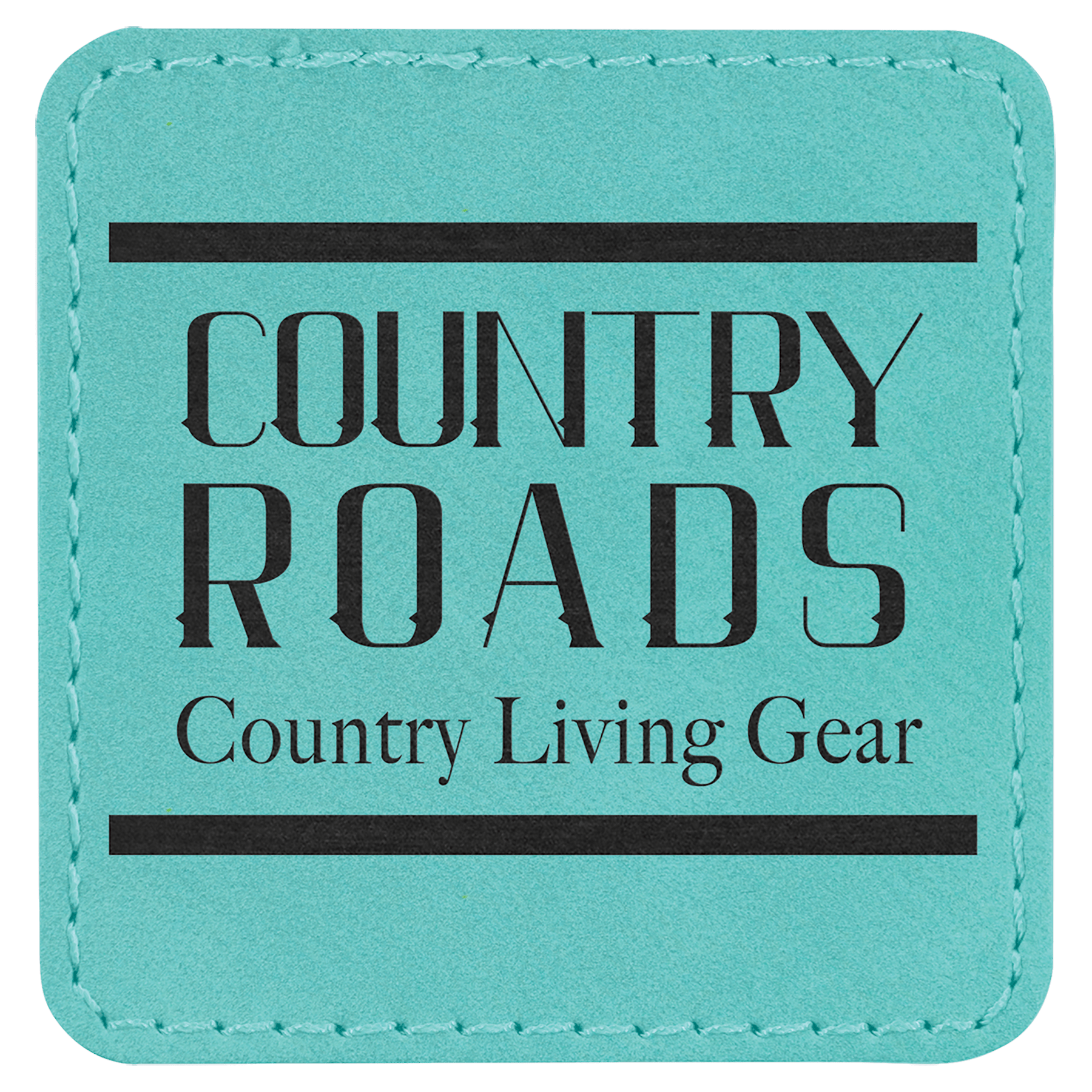 Teal Laserable Leatherette Patch with Adhesive