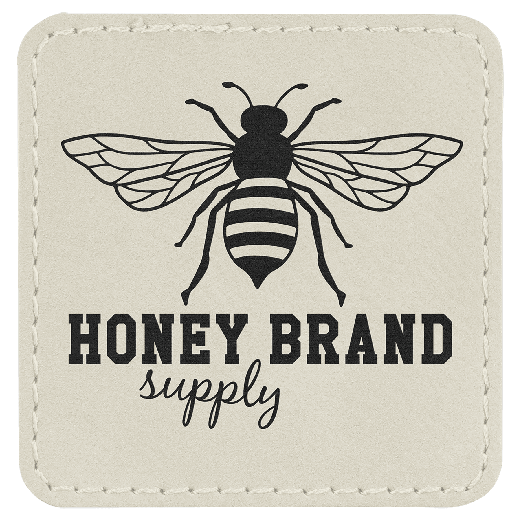 White Leatherette Square Patch