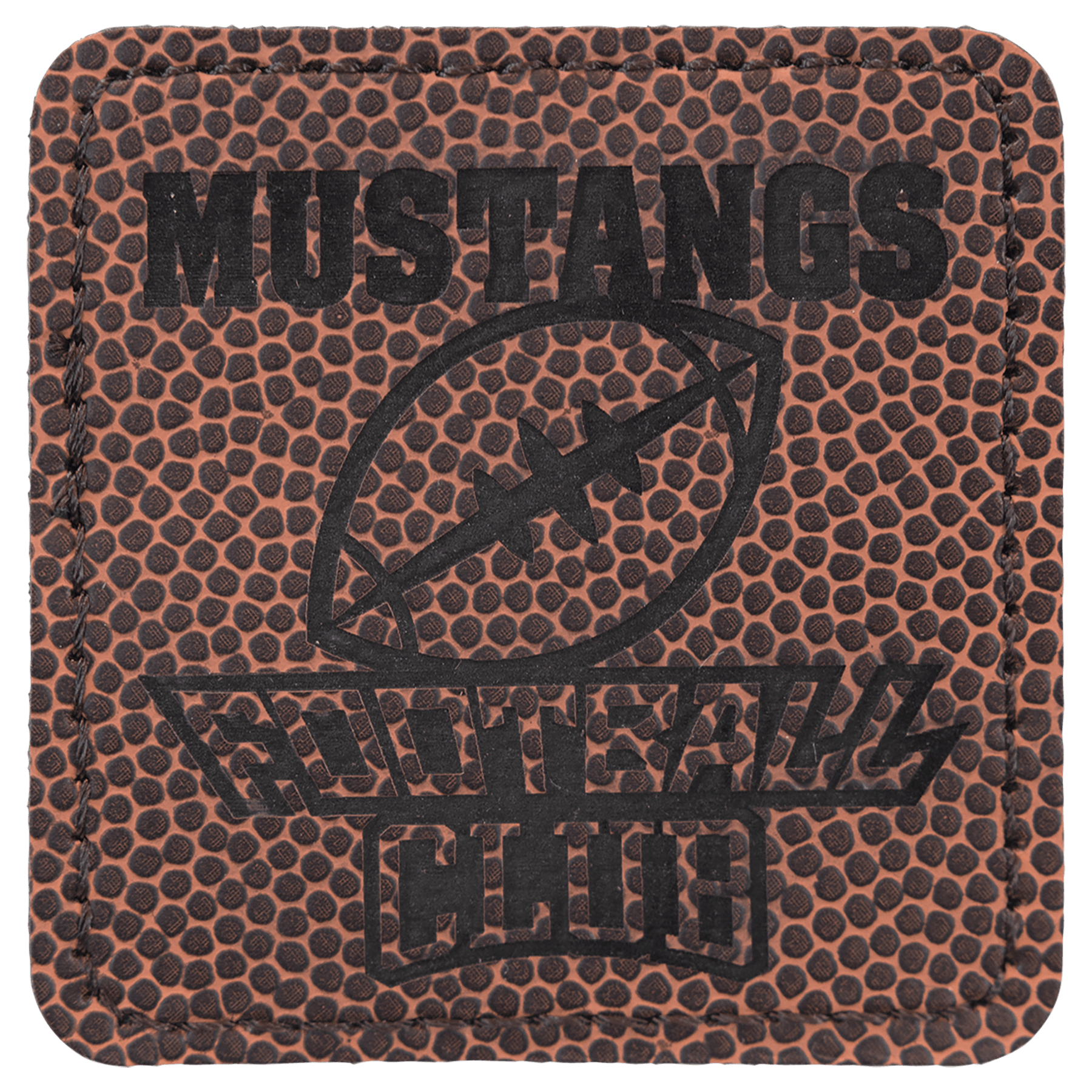 Football Laserable Leatherette Square Patch with Adhesive