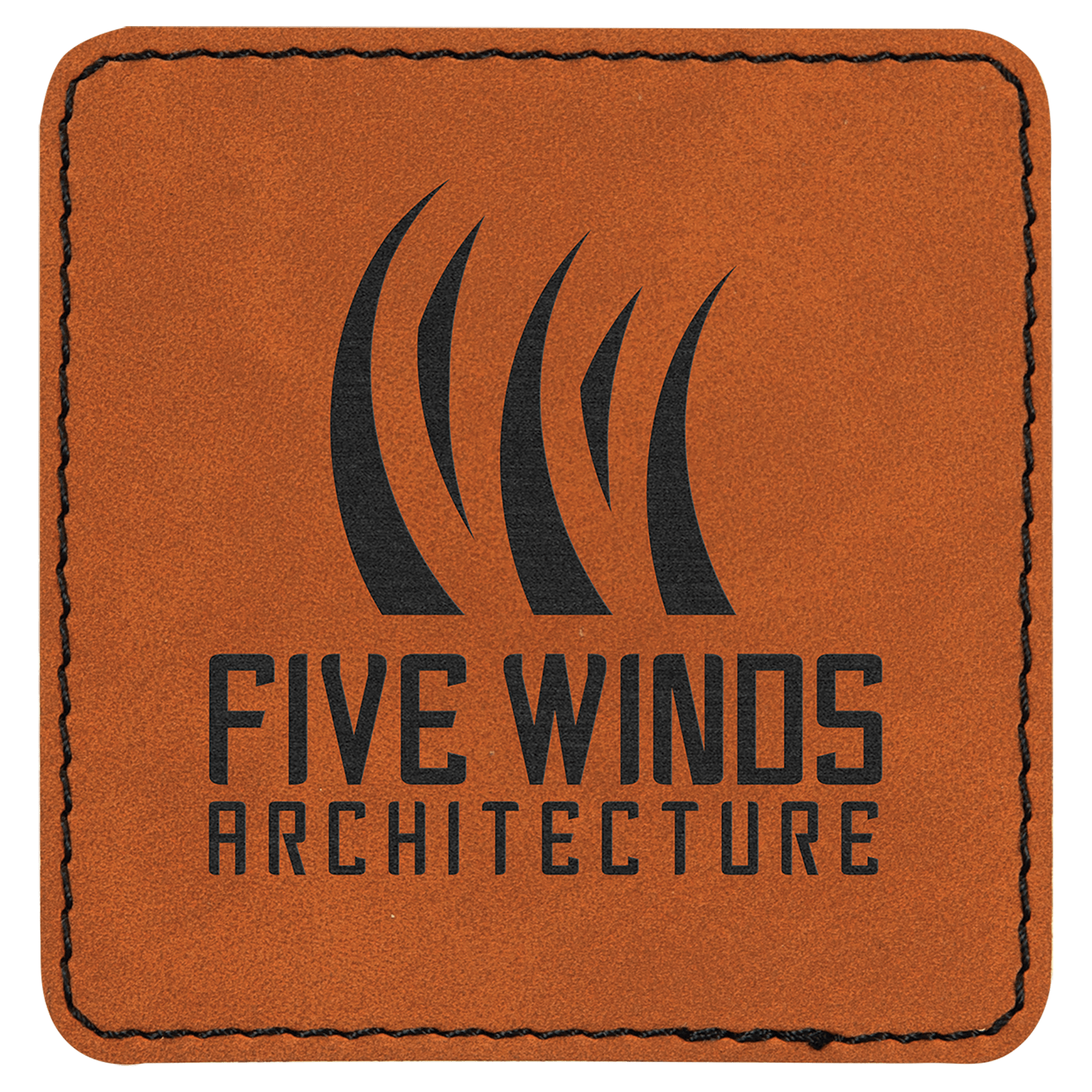 3" x 3" Rawhide Square Leatherette Patch with Adhesive