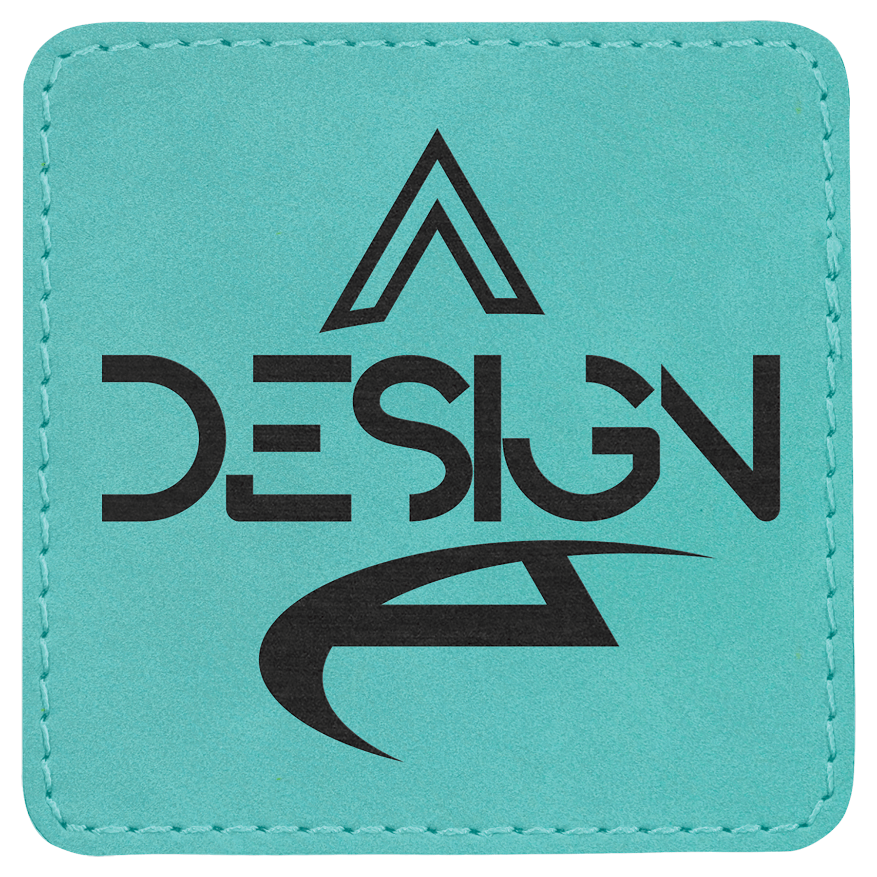 Teal Laserable Leatherette Patch with Adhesive