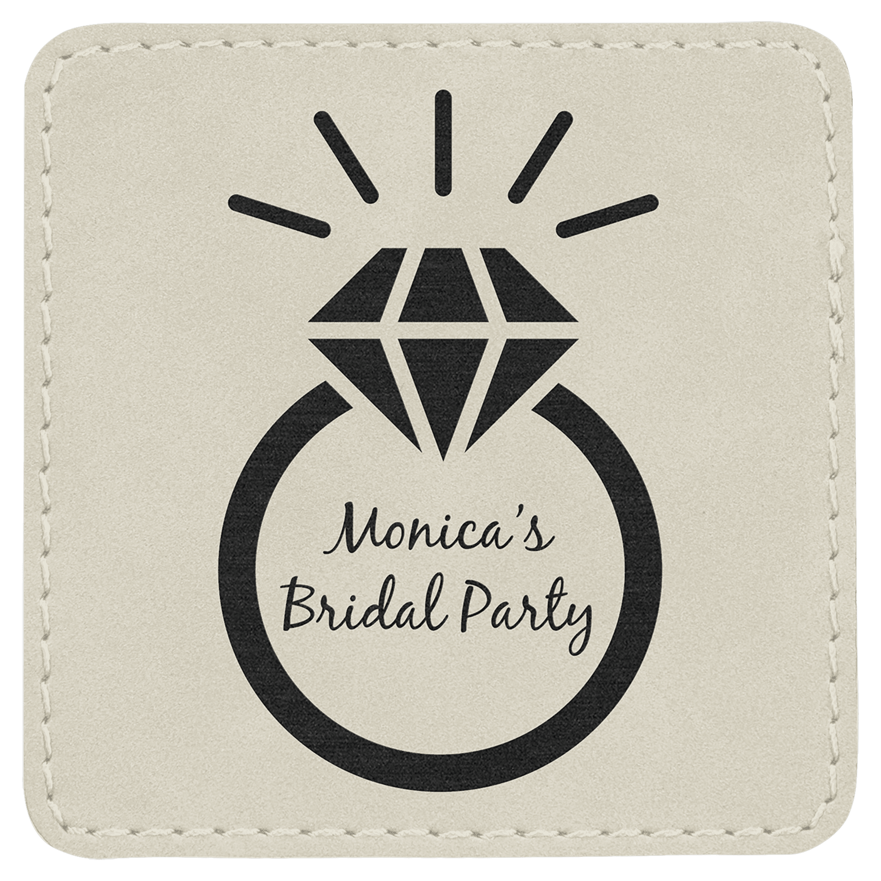 White Leatherette Square Patch