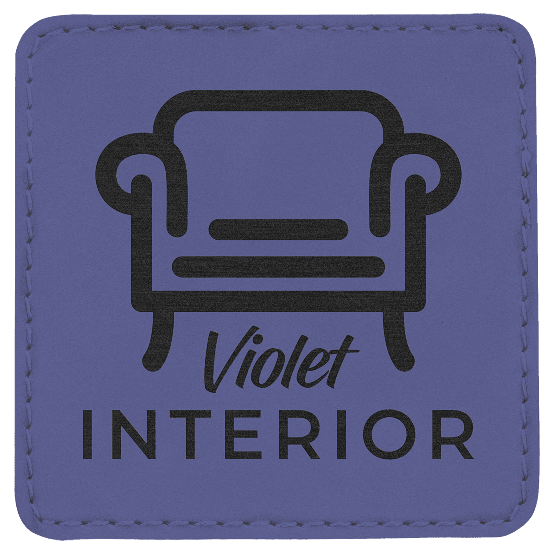 Purple Leatherette Square Patch