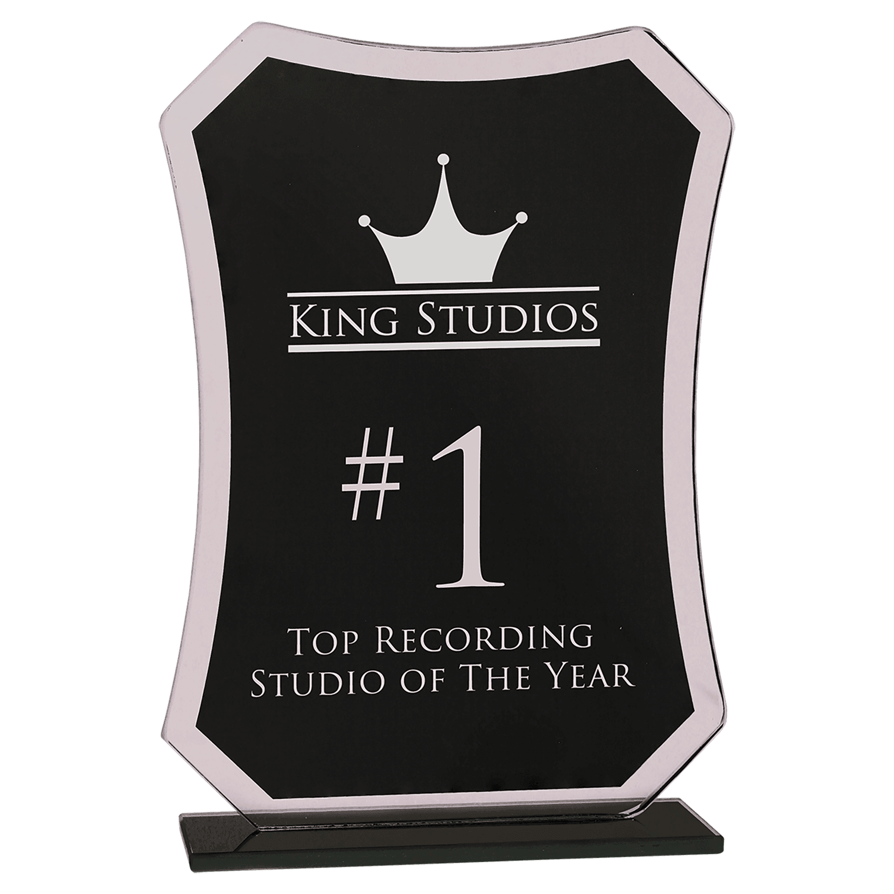 Large Black Rectangle Reflection Glass Award