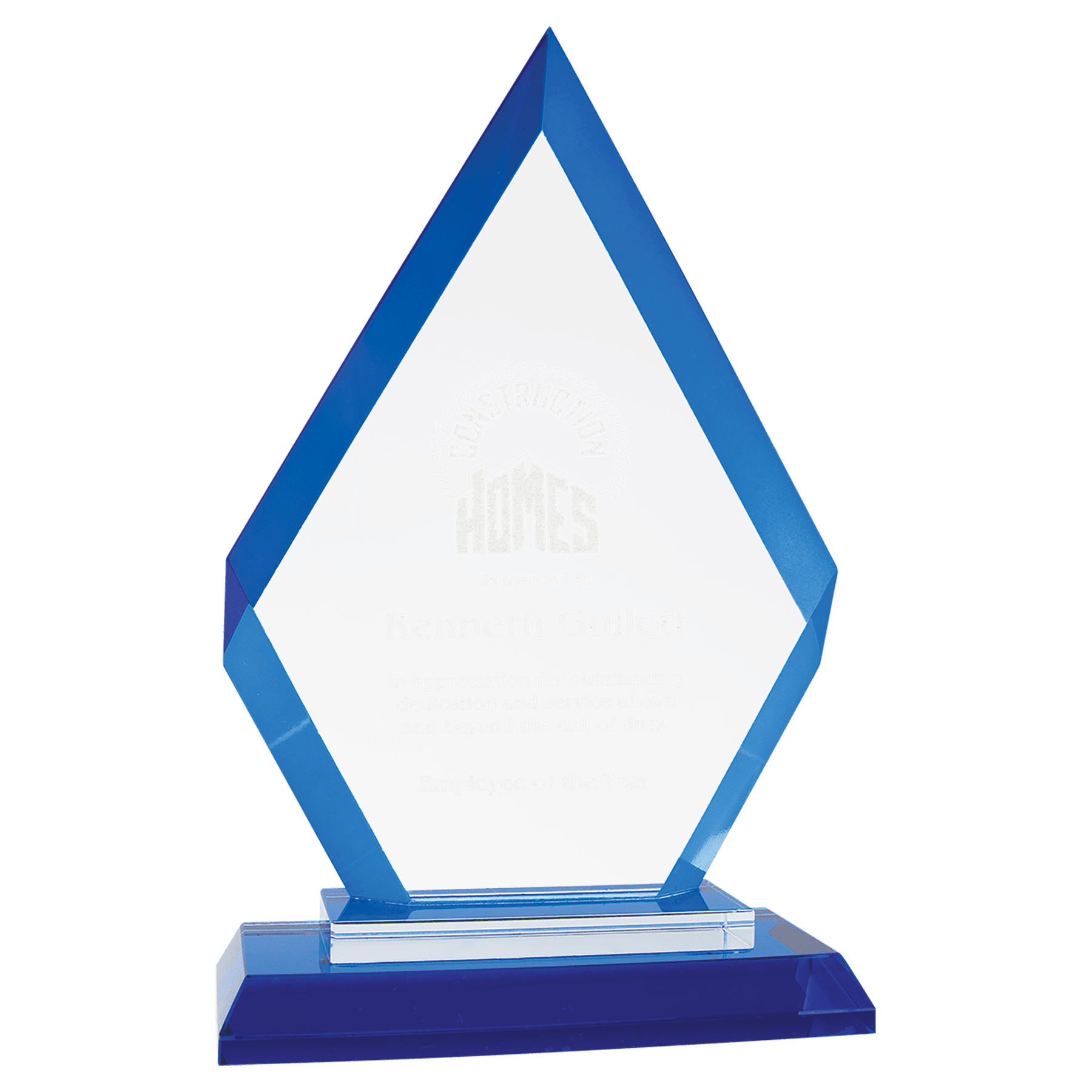 7 1/2" Diamond Blue Regal Glass