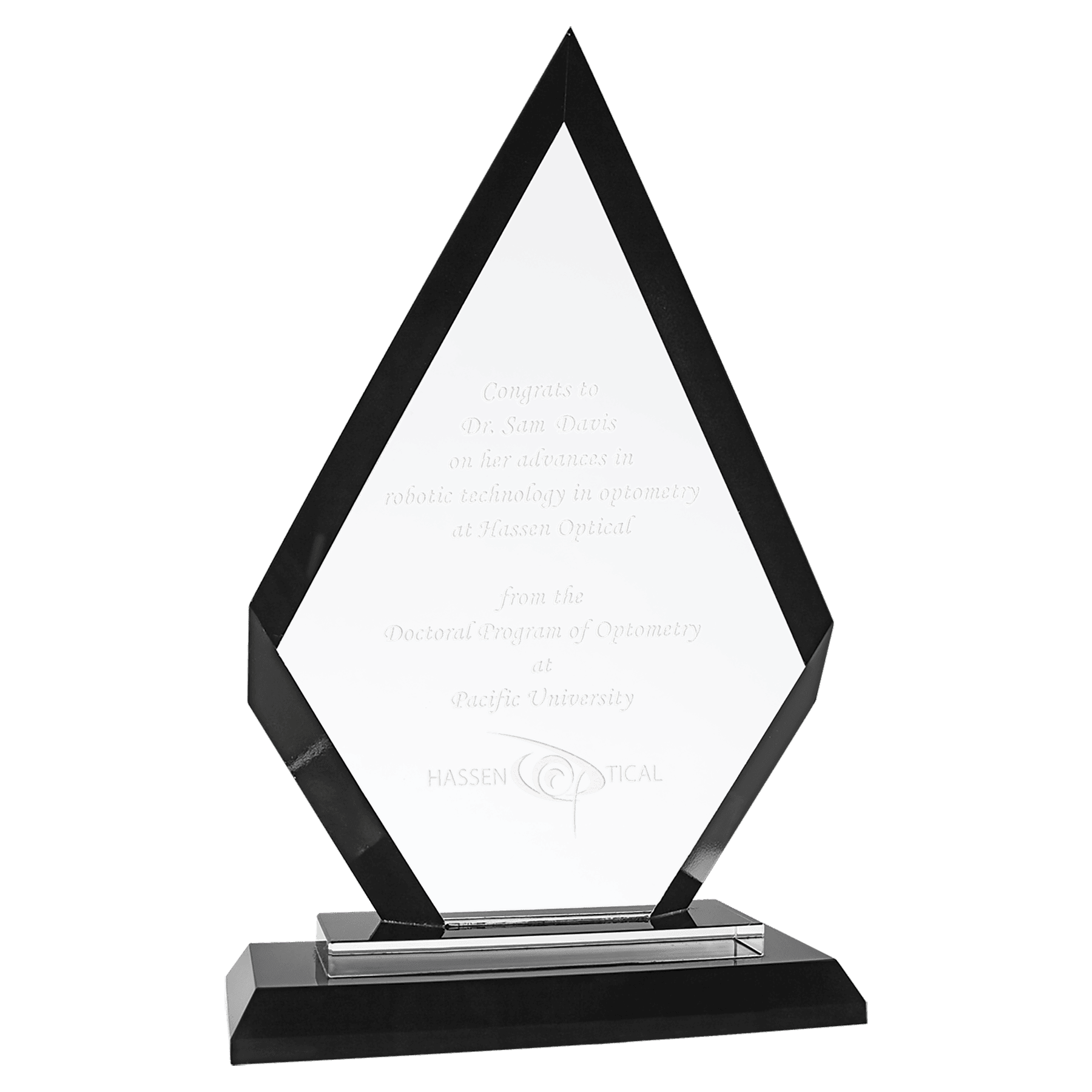 9" Diamond Black Regal Glass