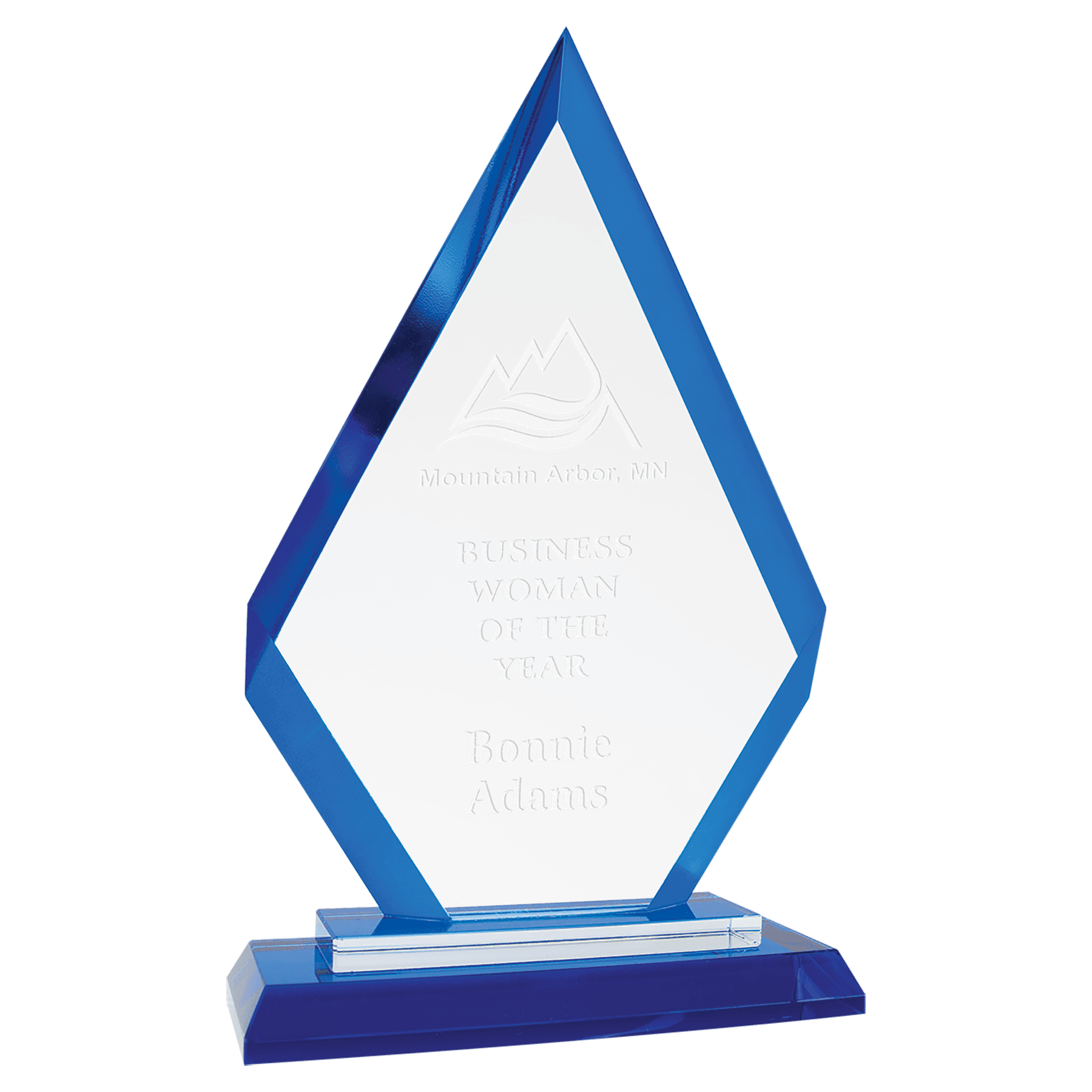 9" Diamond Blue Regal Glass