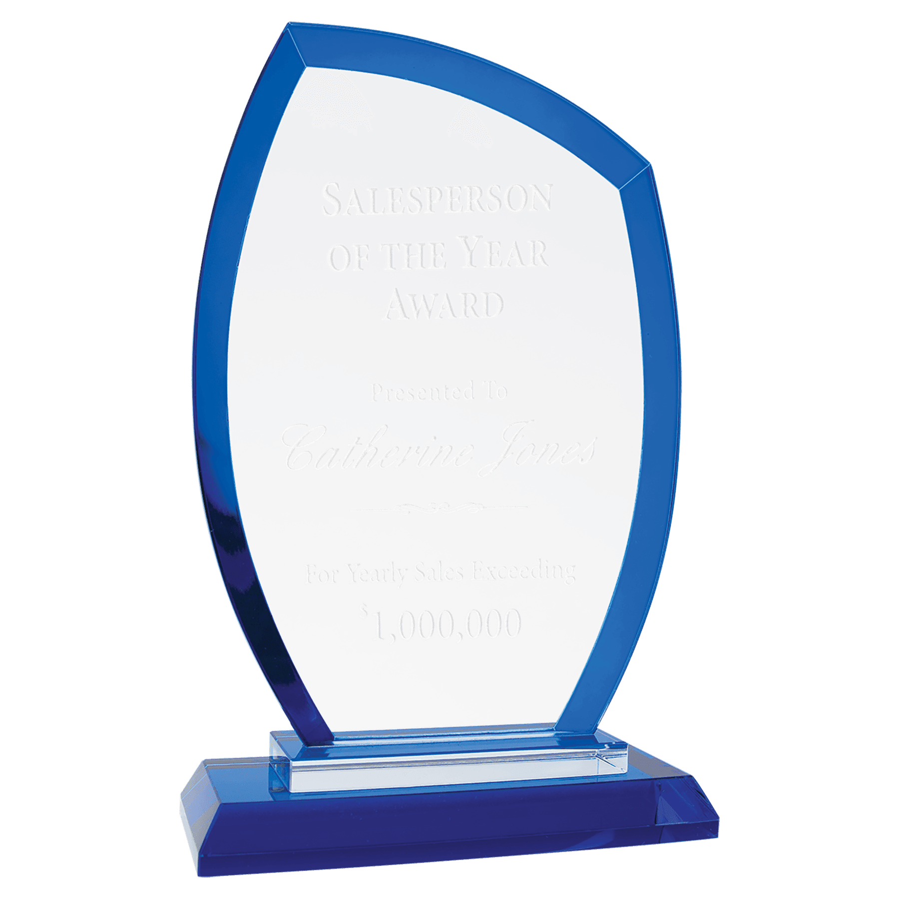 7 1/2" Peak Blue Diamond Glass