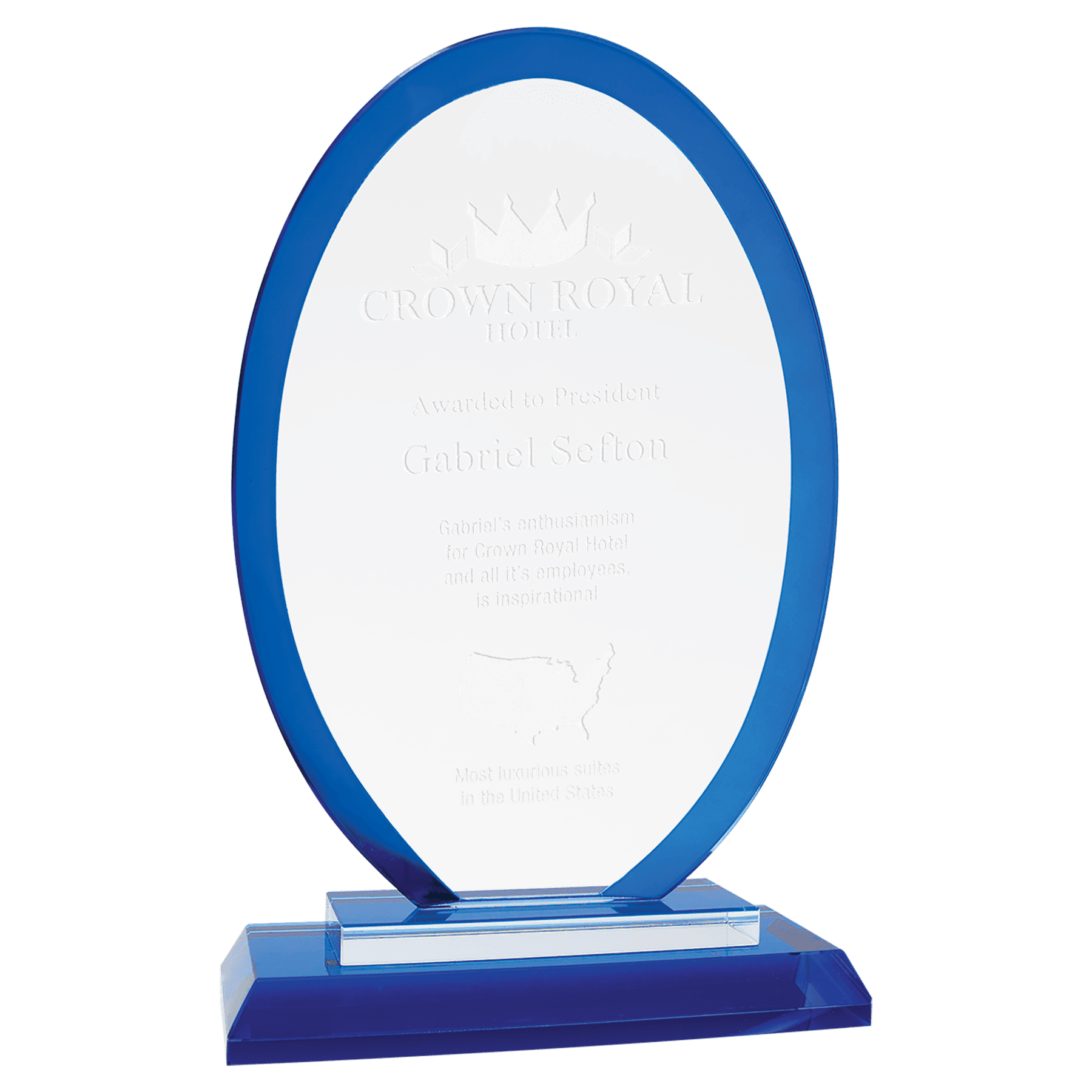 7 1/2" Oval Blue Regal Glass