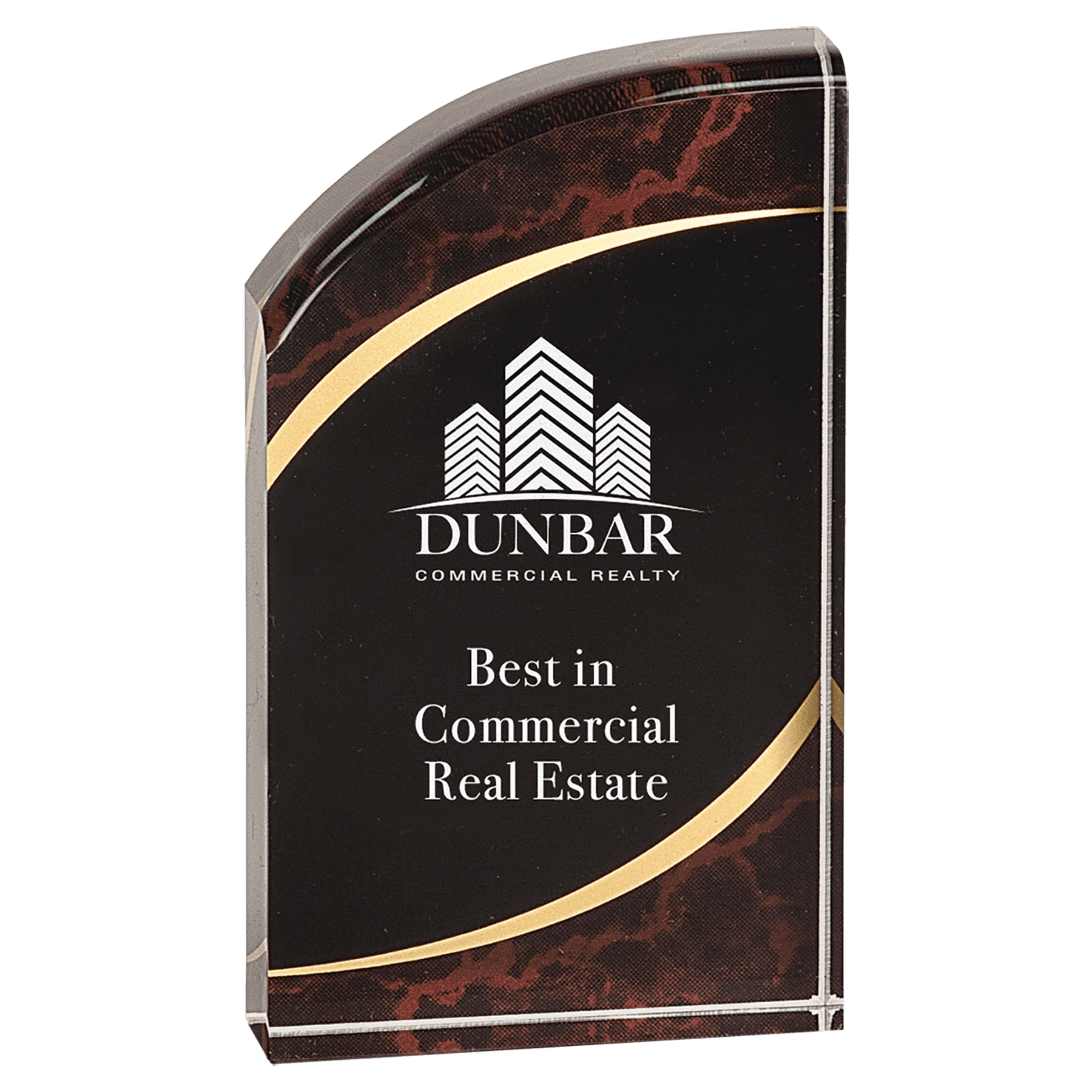 6" Red Marble Rounded Premier Acrylic