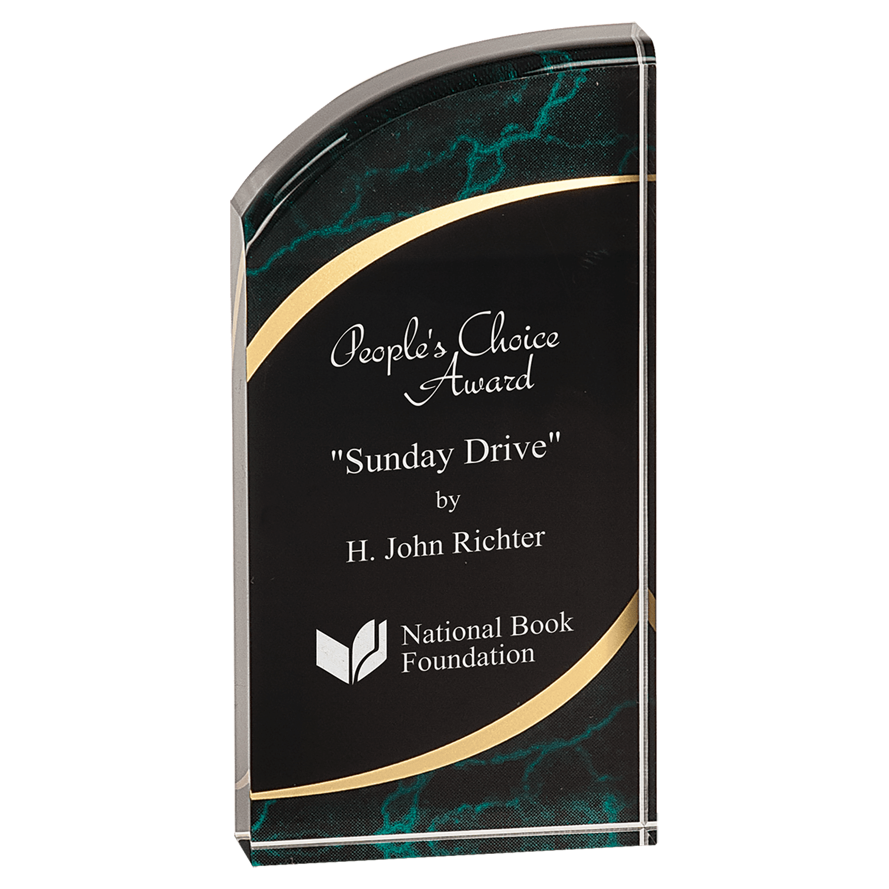 7" Green Marble Rounded Premier Acrylic