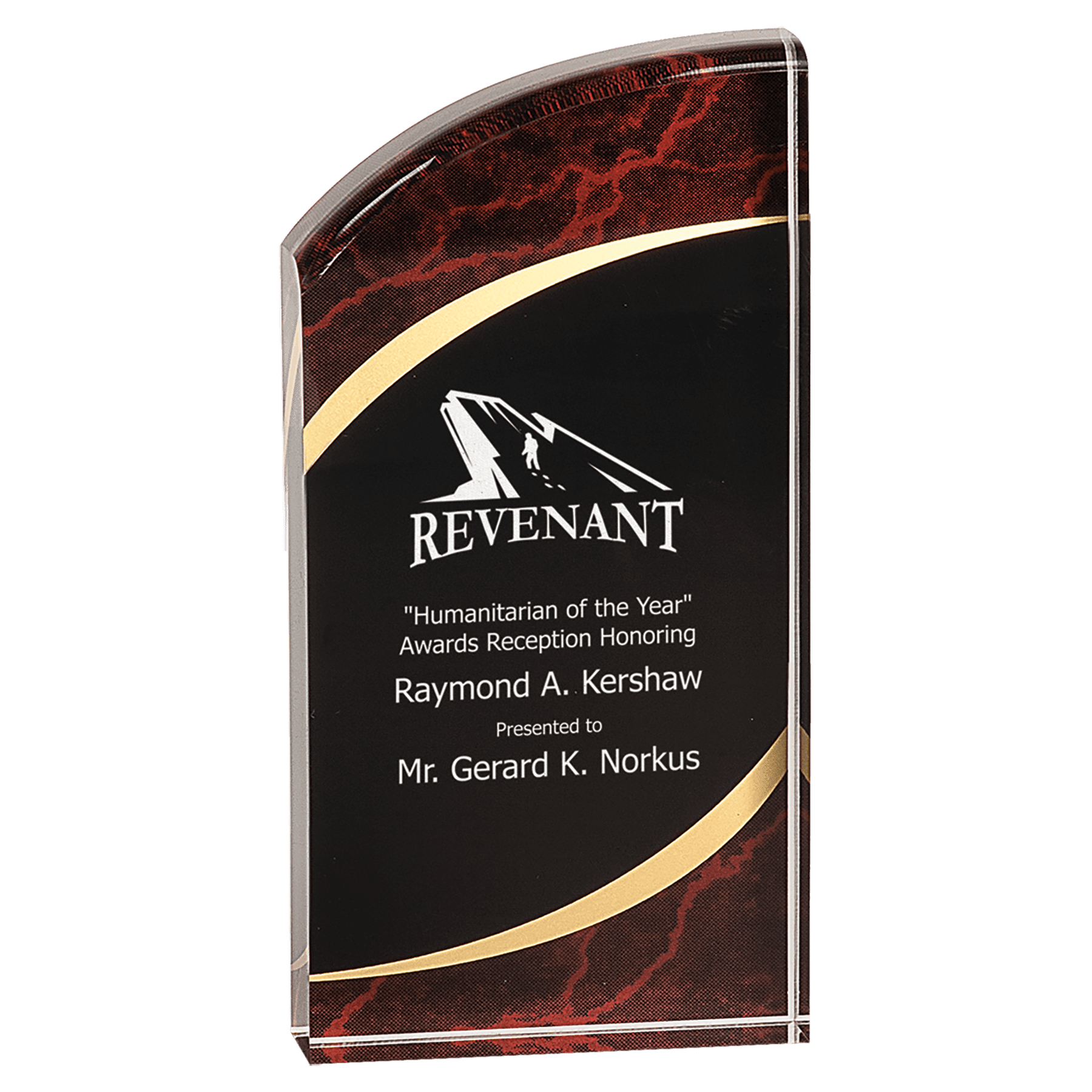 7" Red Marble Rounded Premier Acrylic