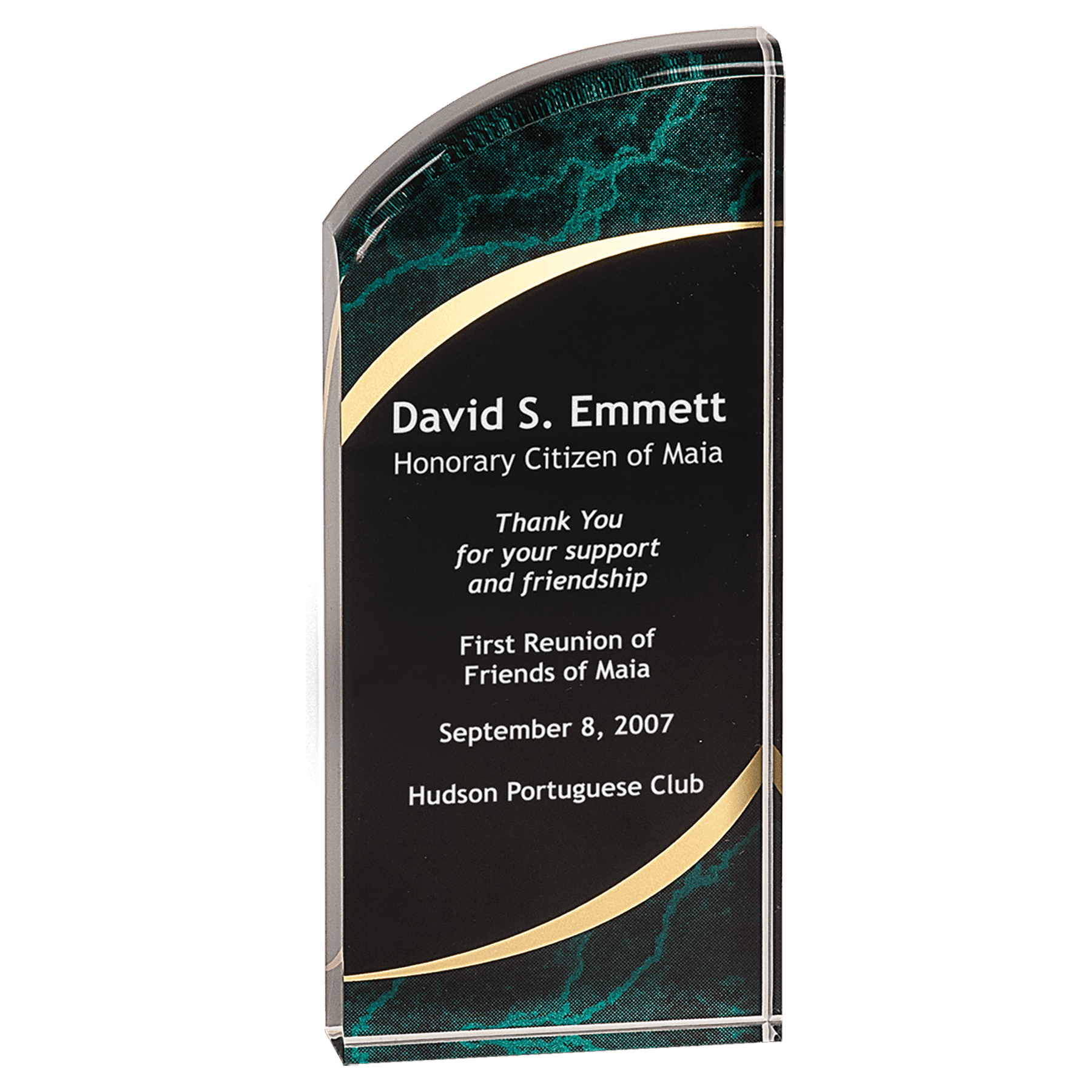 8" Green Marble Rounded Premier Acrylic