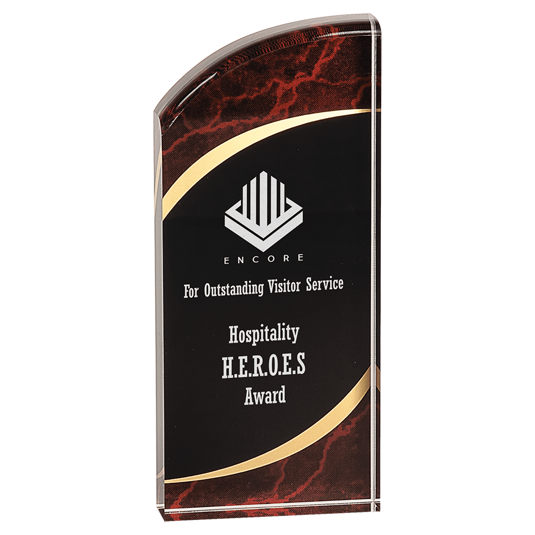 8" Red Marble Rounded Premier Acrylic