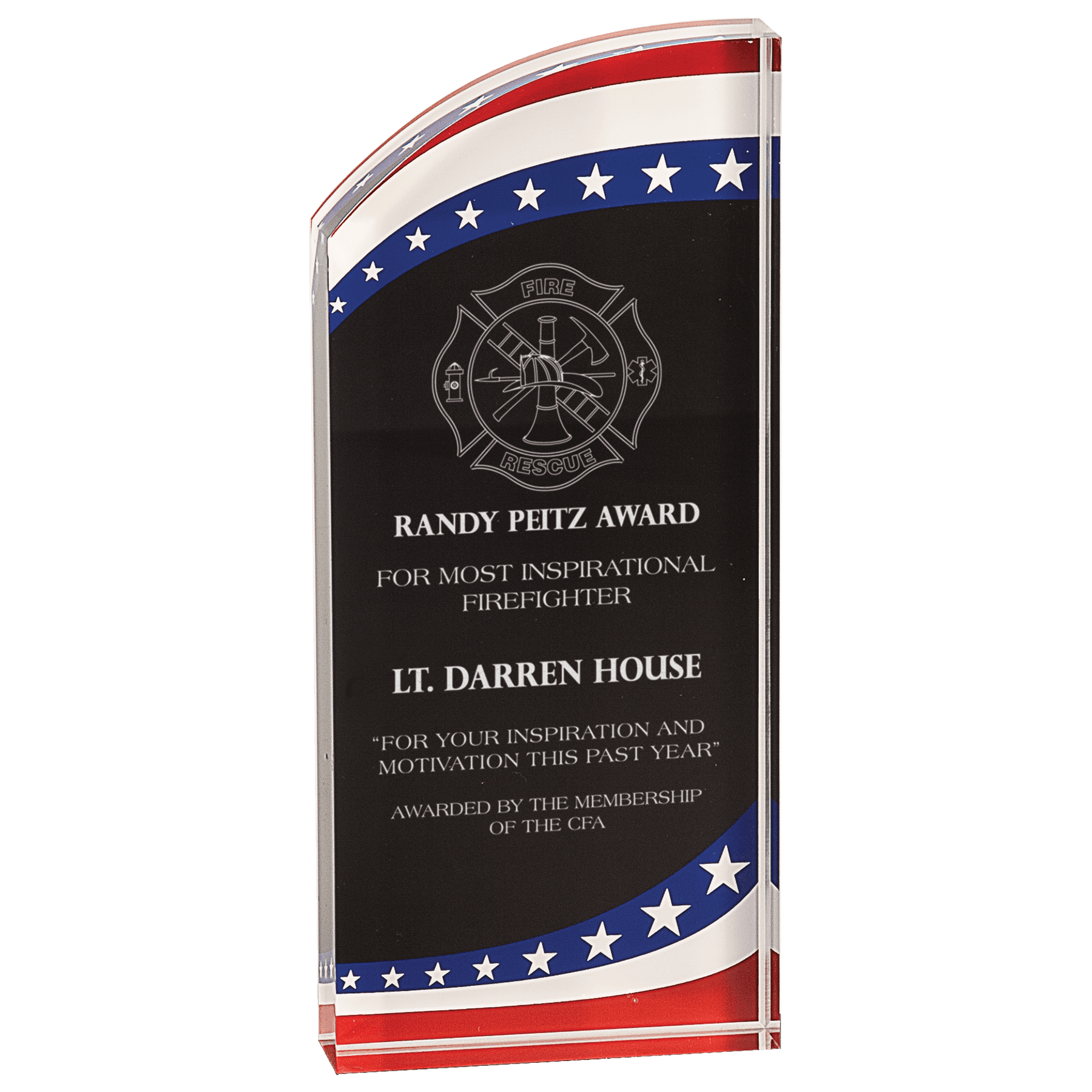 8" Stars & Stripes Marble Rounded Premier Acrylic