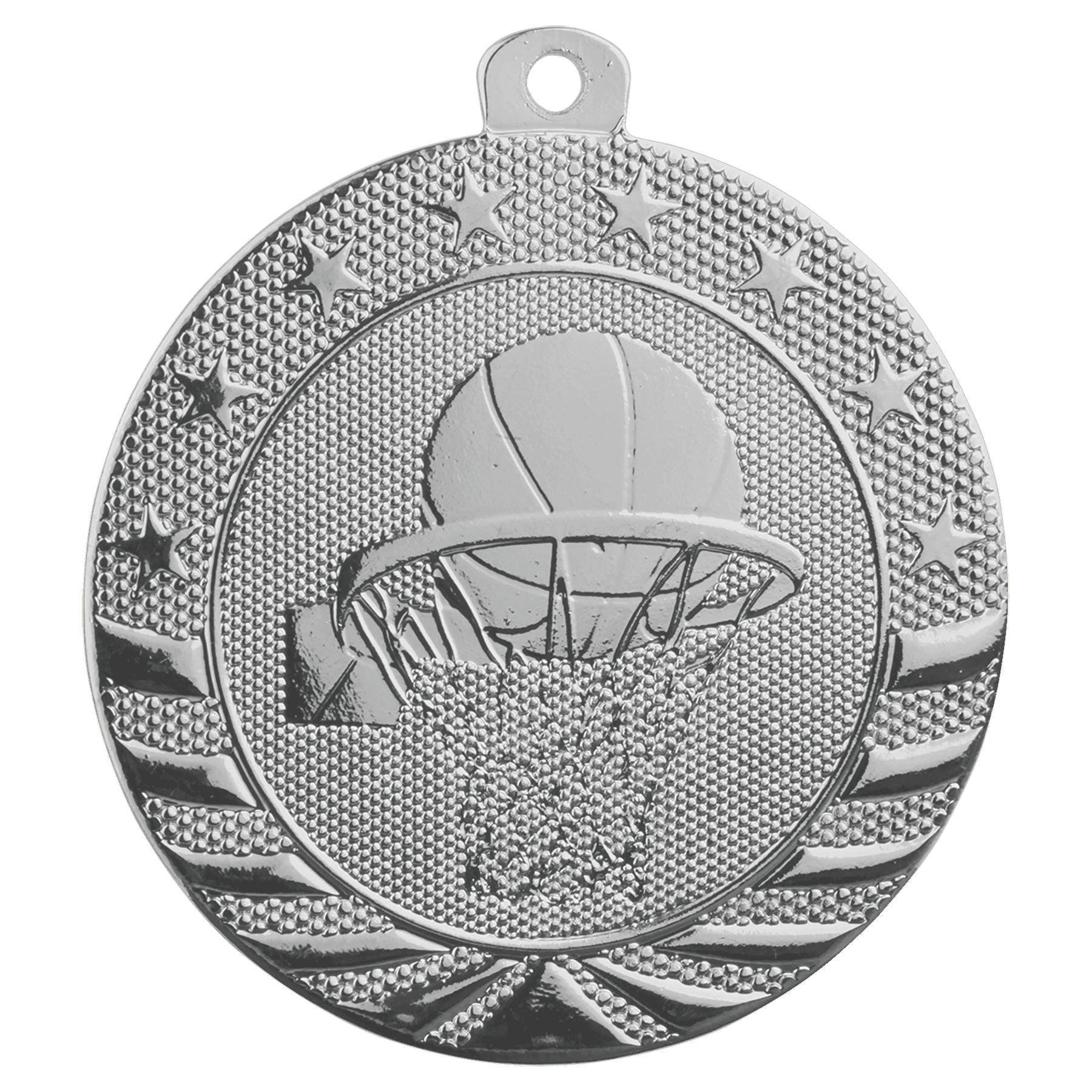 Basketball Starbrite Medal-Silver