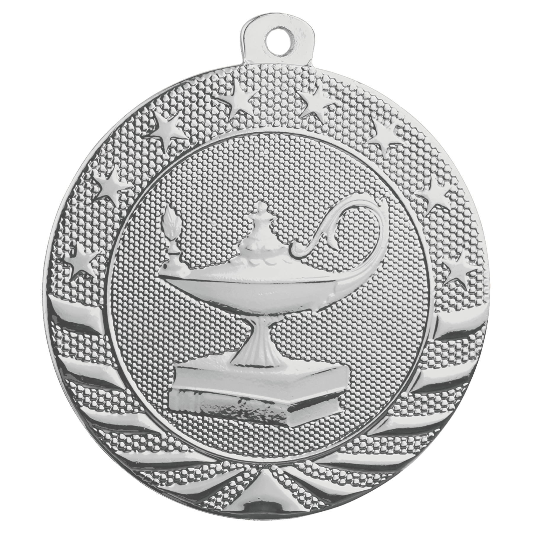 Lamp of Knowledge Starbrite Medal-Silver