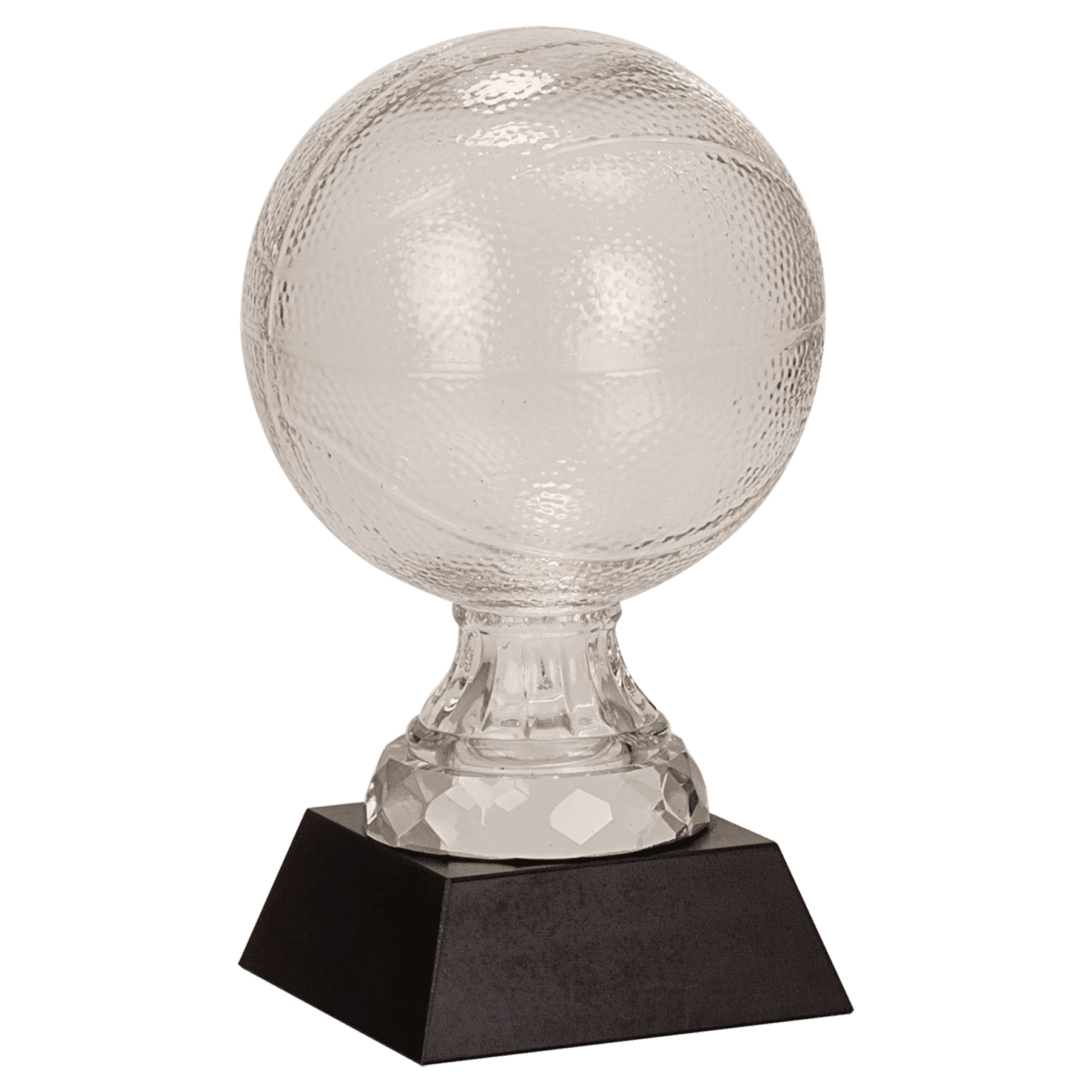 Glass Basketball with Black Marble Base