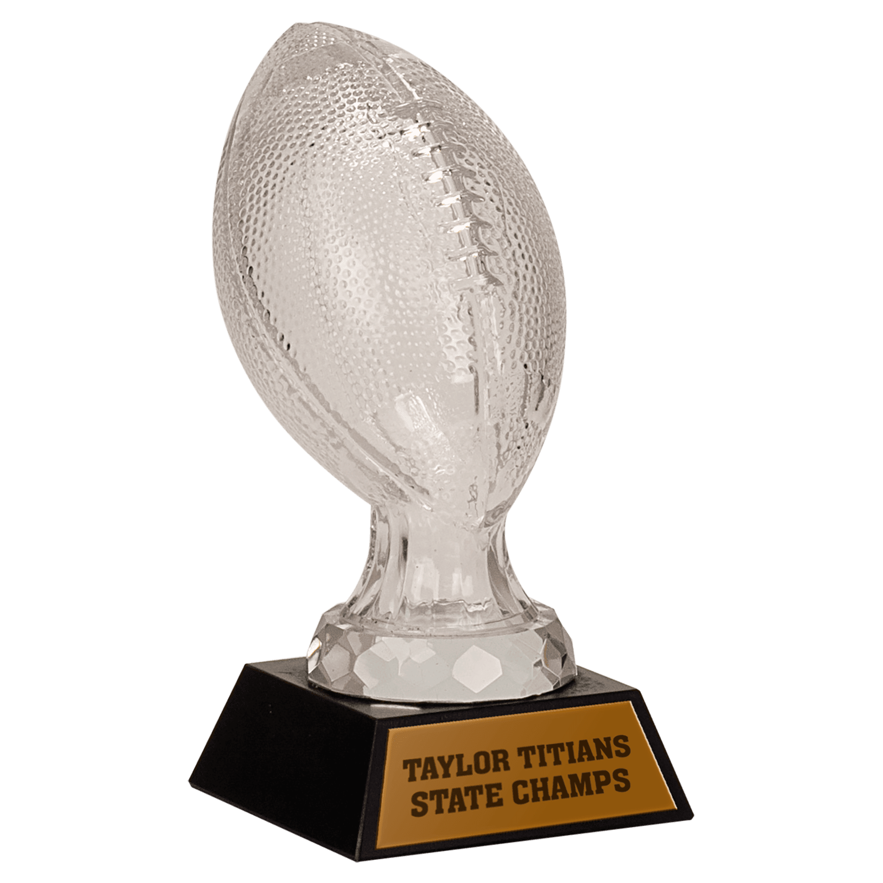 Glass Football with Black Marble Base